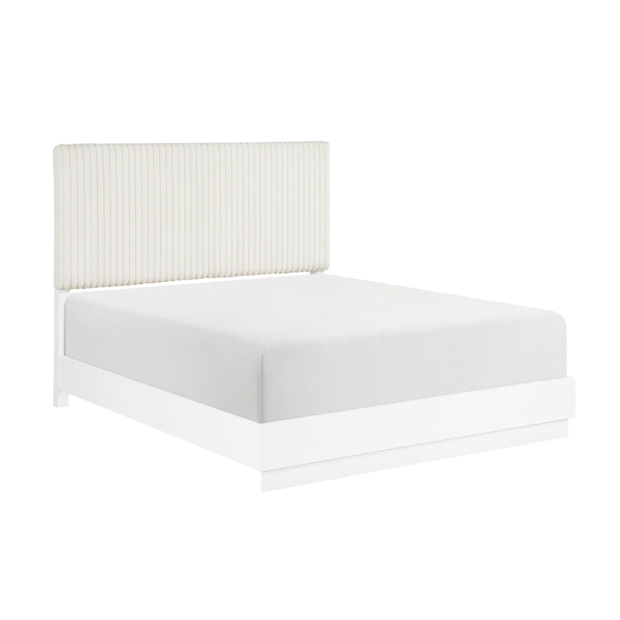 MAZ Linea Collection bedroom set with a modern bed frame and matching furniture, shown in a stylish bedroom setting.