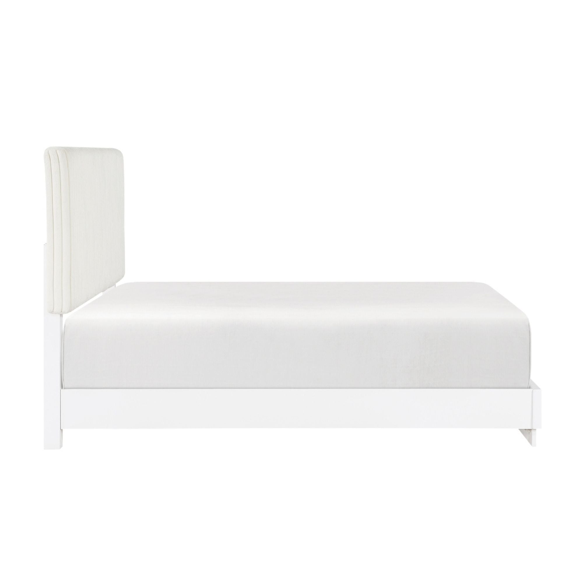 MAZ Linea Collection bedroom set with modern bed frame, matching nightstands, and sleek design in a contemporary bedroom scene.