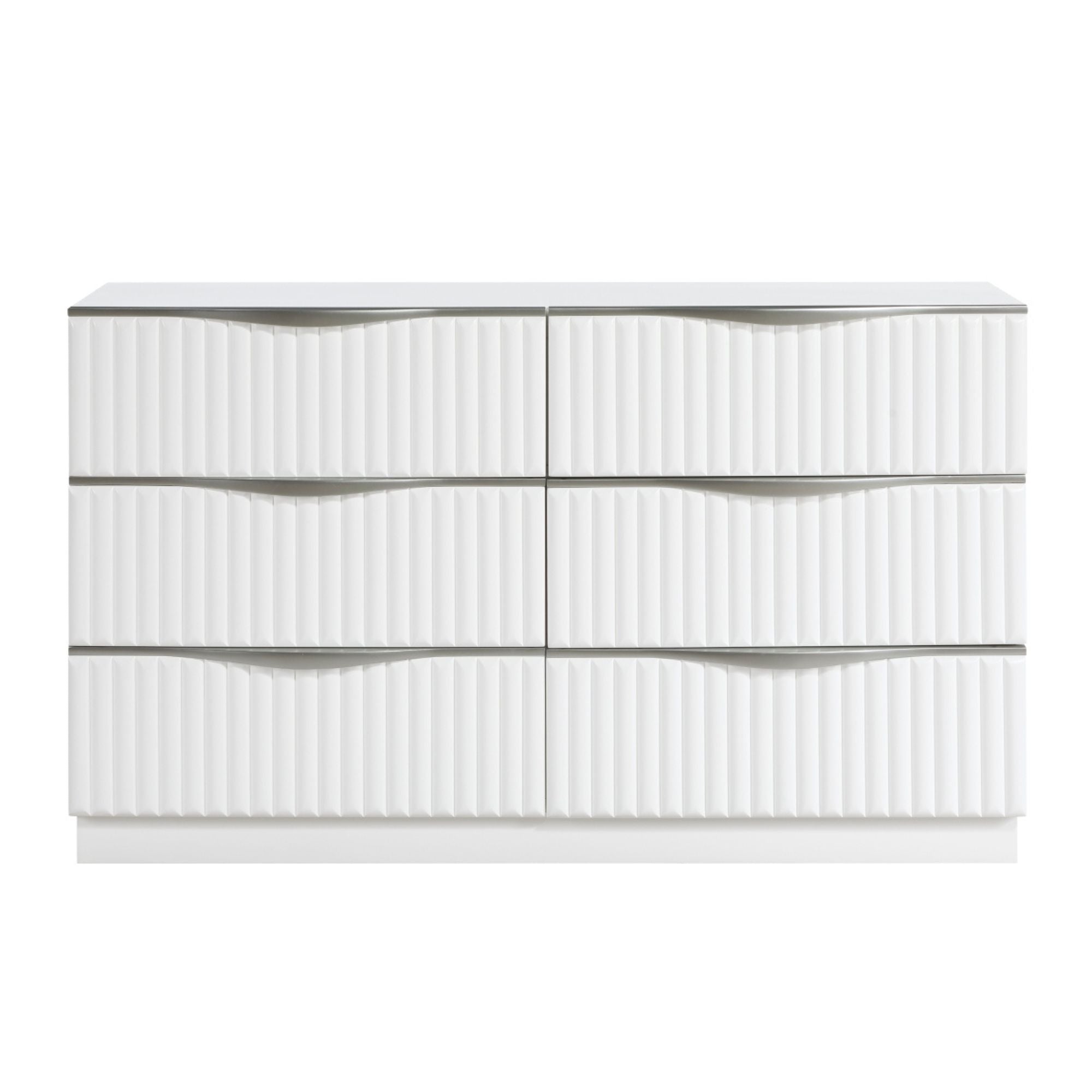 MAZ Linea Collection bedroom set featuring a dresser with sleek modern design and wooden finish.