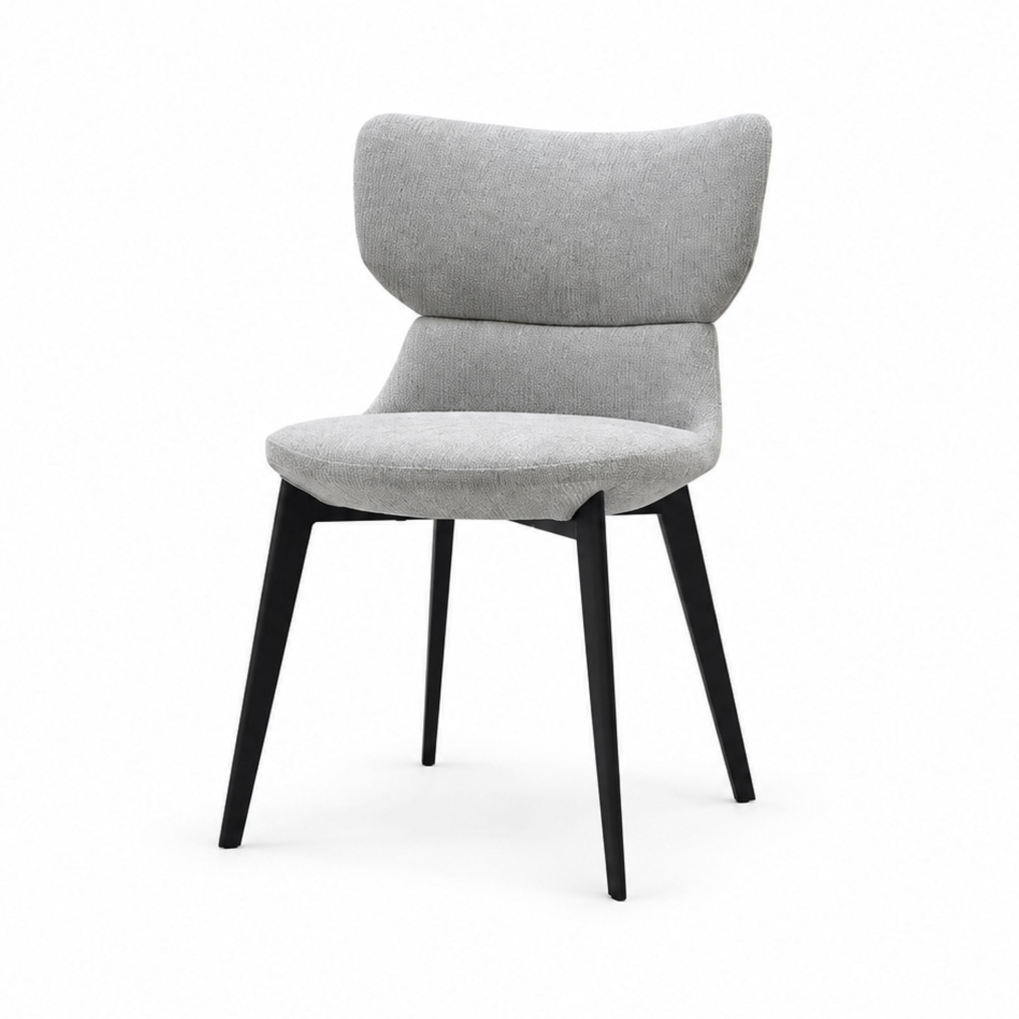 Liora Chair Pair Soft Chenille Light Grey