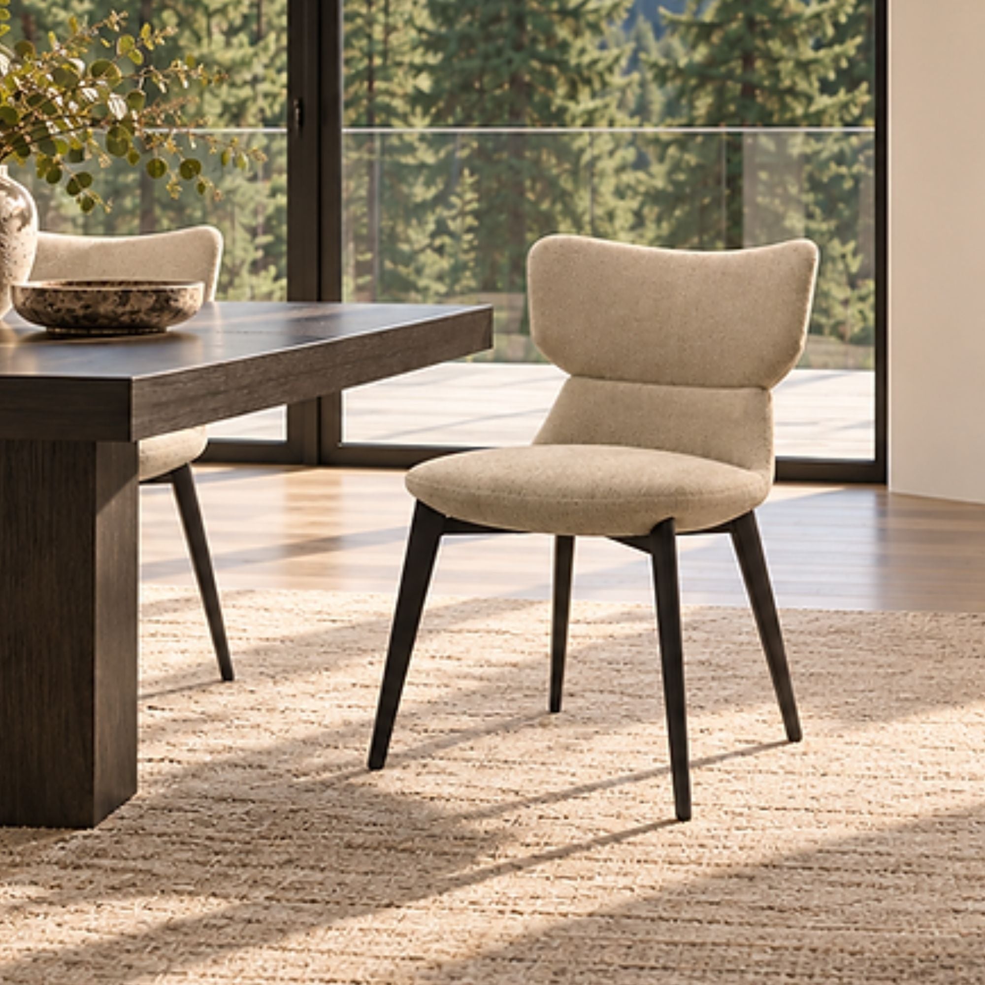 Liora Chair Pair Soft Chenille Beige