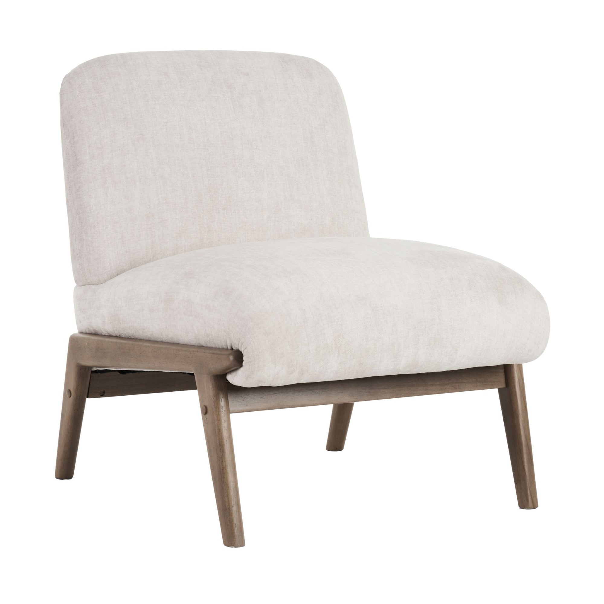 Lisson Accent Chair in Beige and Walnut