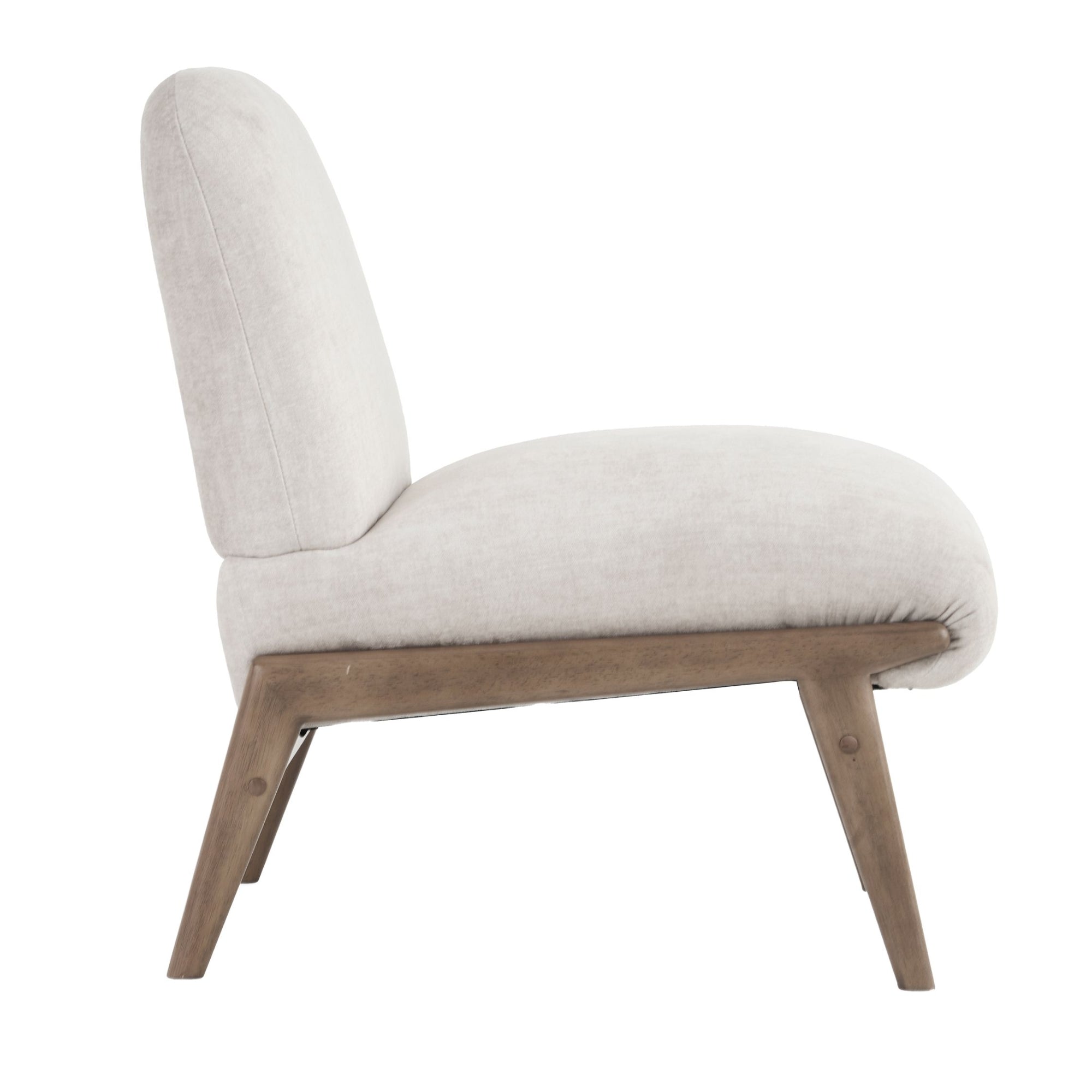 Lisson Accent Chair in Beige and Walnut