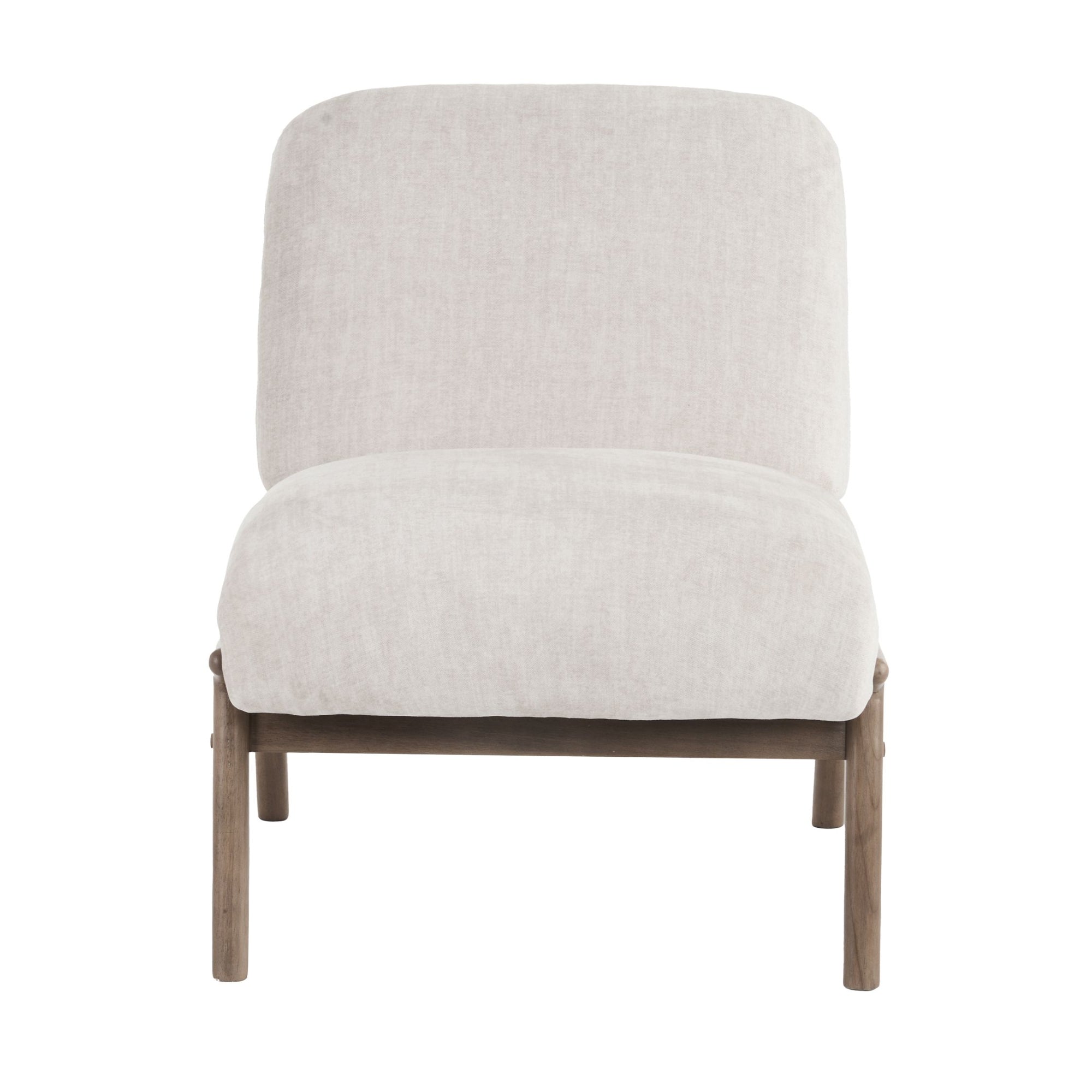 Lisson Accent Chair in Beige and Walnut