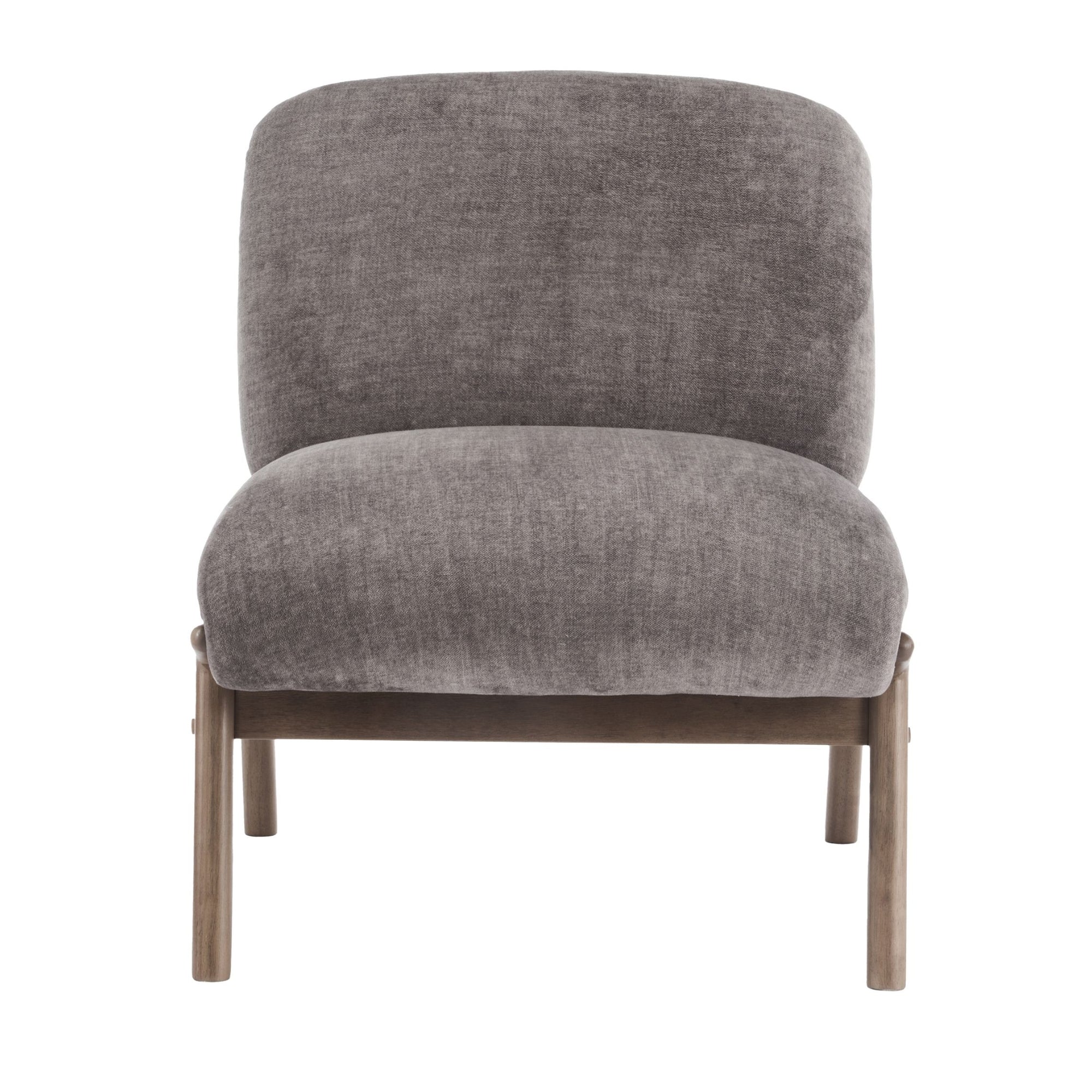 Lisson Accent Chair Dark Taupe and Walnut