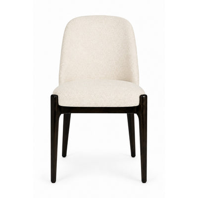 Livepool Dining Chair Ivory / Dark Walnut