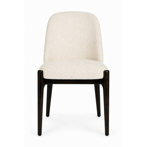 Livepool Dining Chair Ivory / Dark Walnut