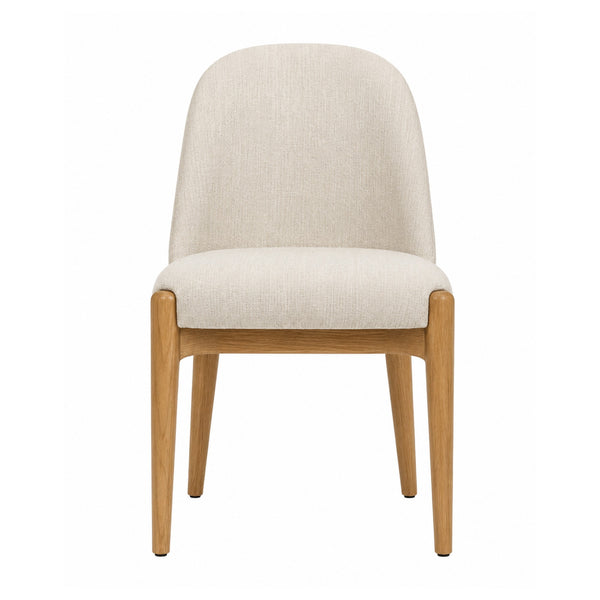 Livepool Dining Chair Ivory / Natural Walnut