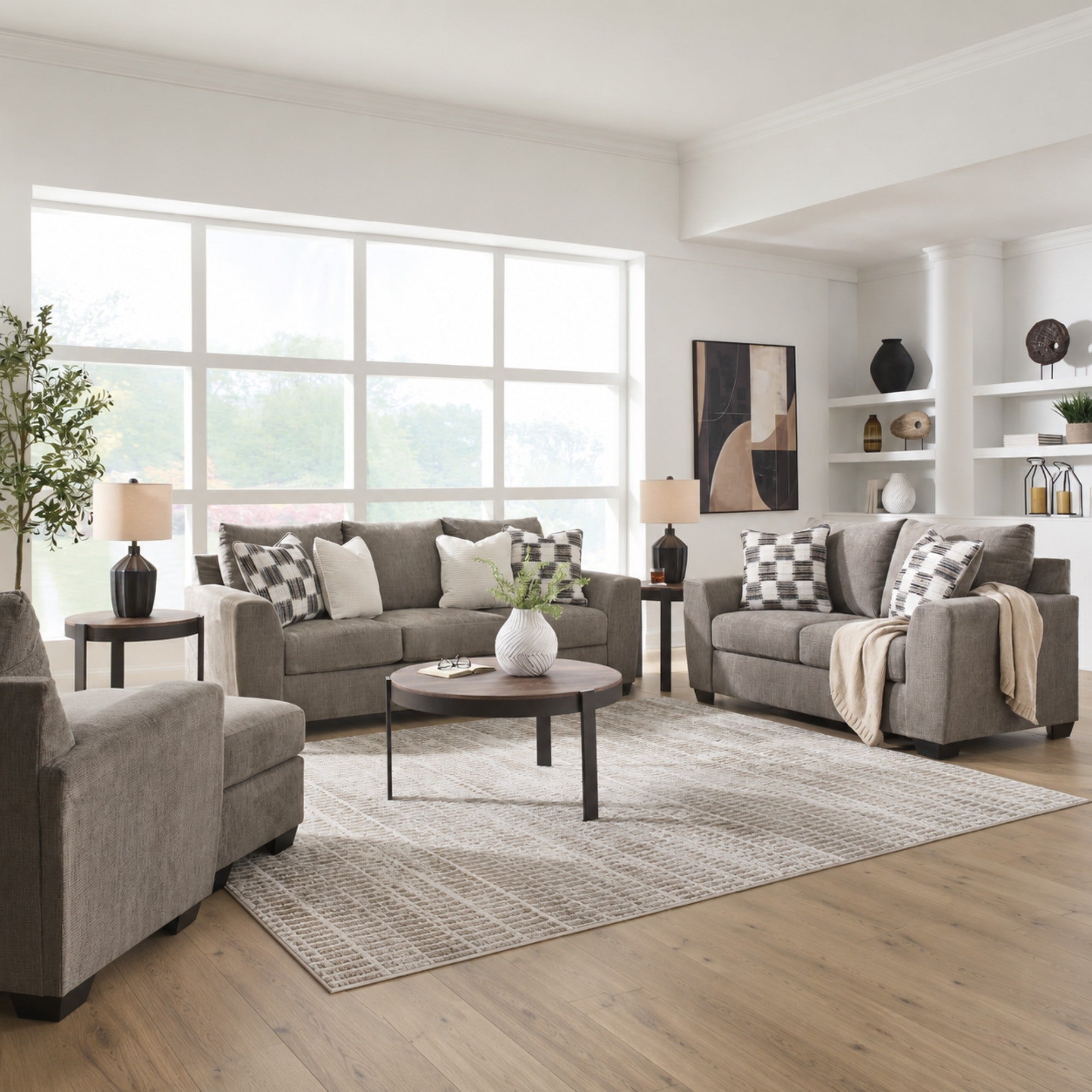 Loreo Sofa Set in Truffle