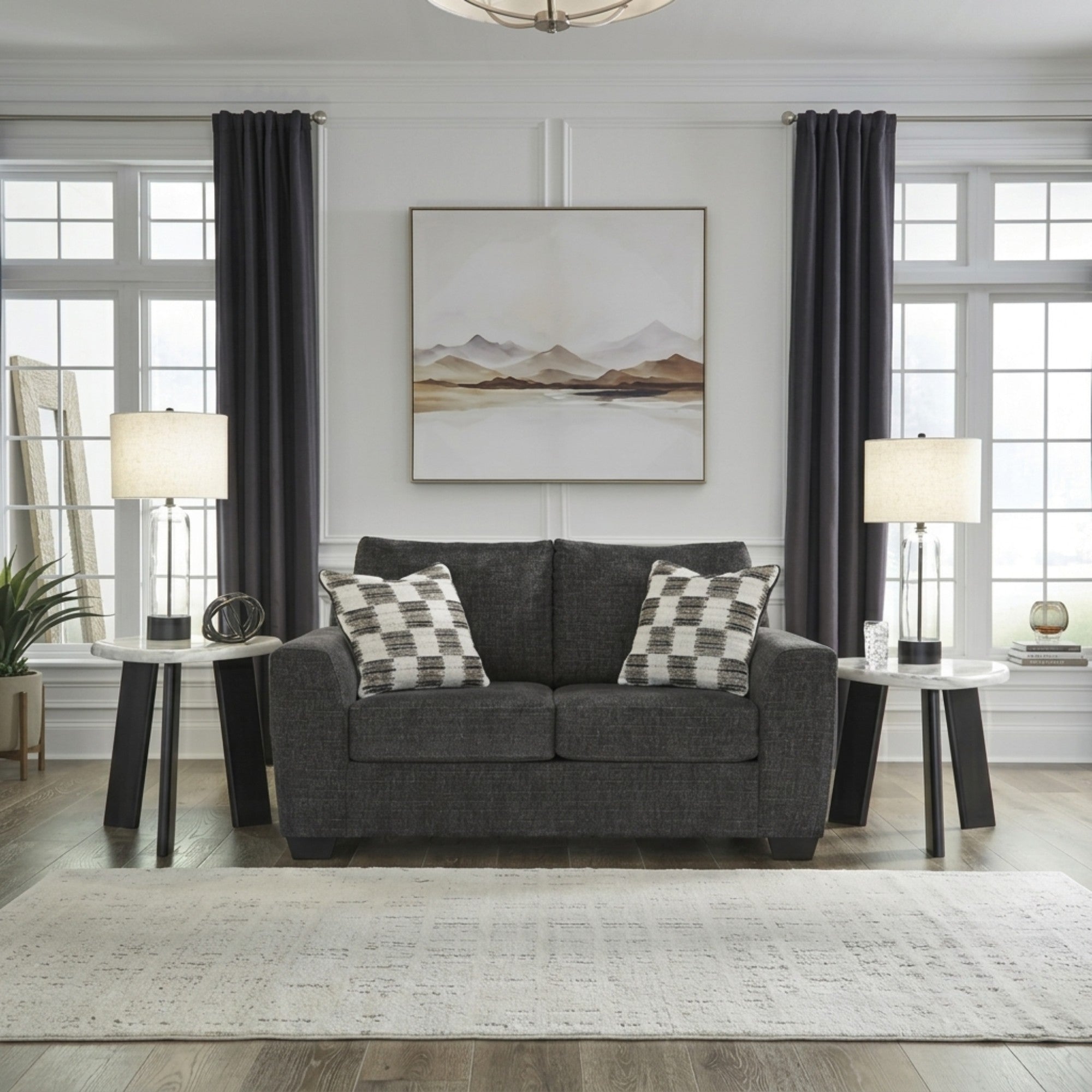 Loreo Loveseat in Dark Grey