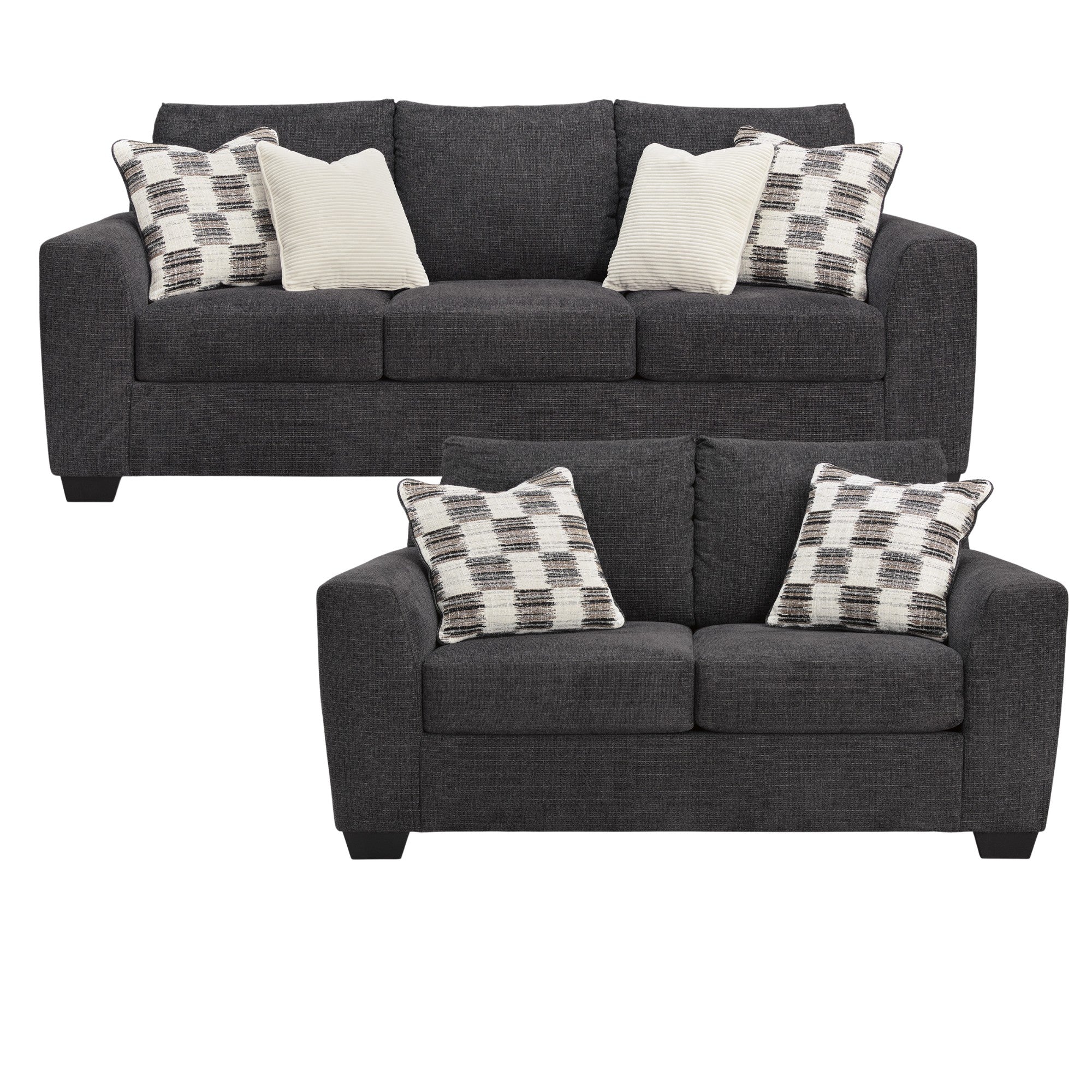 Loreo Sofa Set in Dark Grey