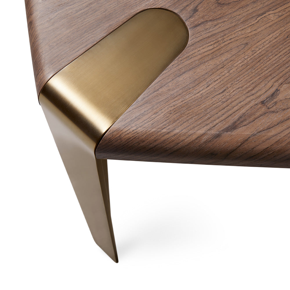 Melody Dining Table Brushed Bronze Steel.