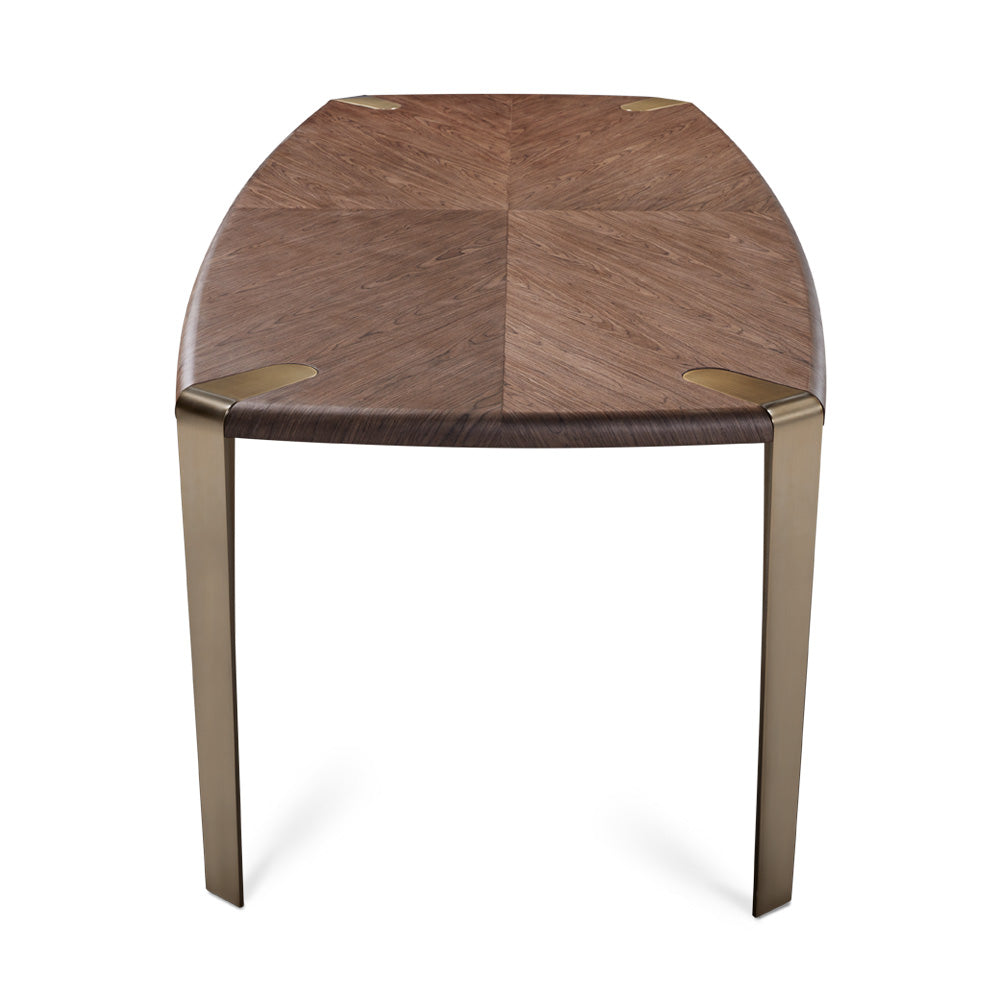 Melody Dining Table Brushed Bronze Steel.