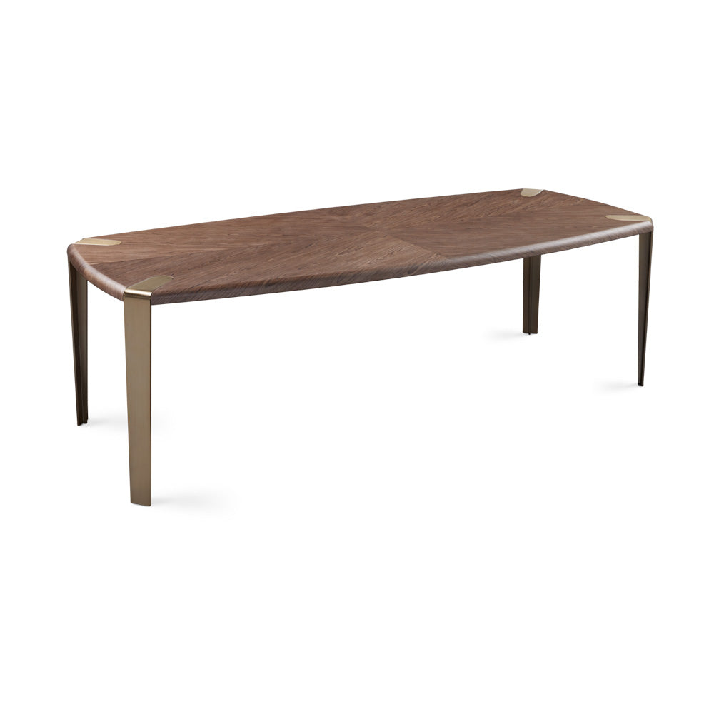 Melody Dining Table Brushed Bronze Steel.