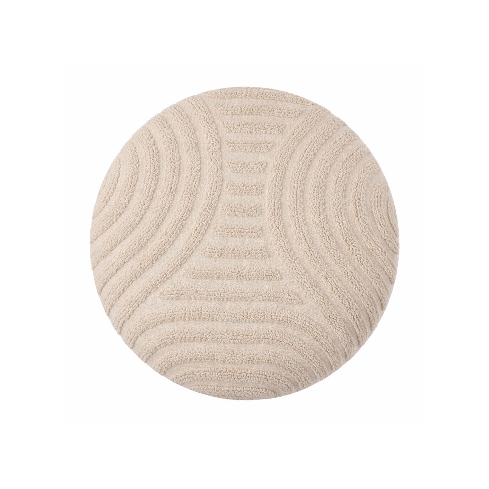 Lullu Round Storage Ottoman – Beige