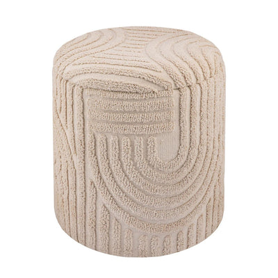 Lullu Round Storage Ottoman – Beige