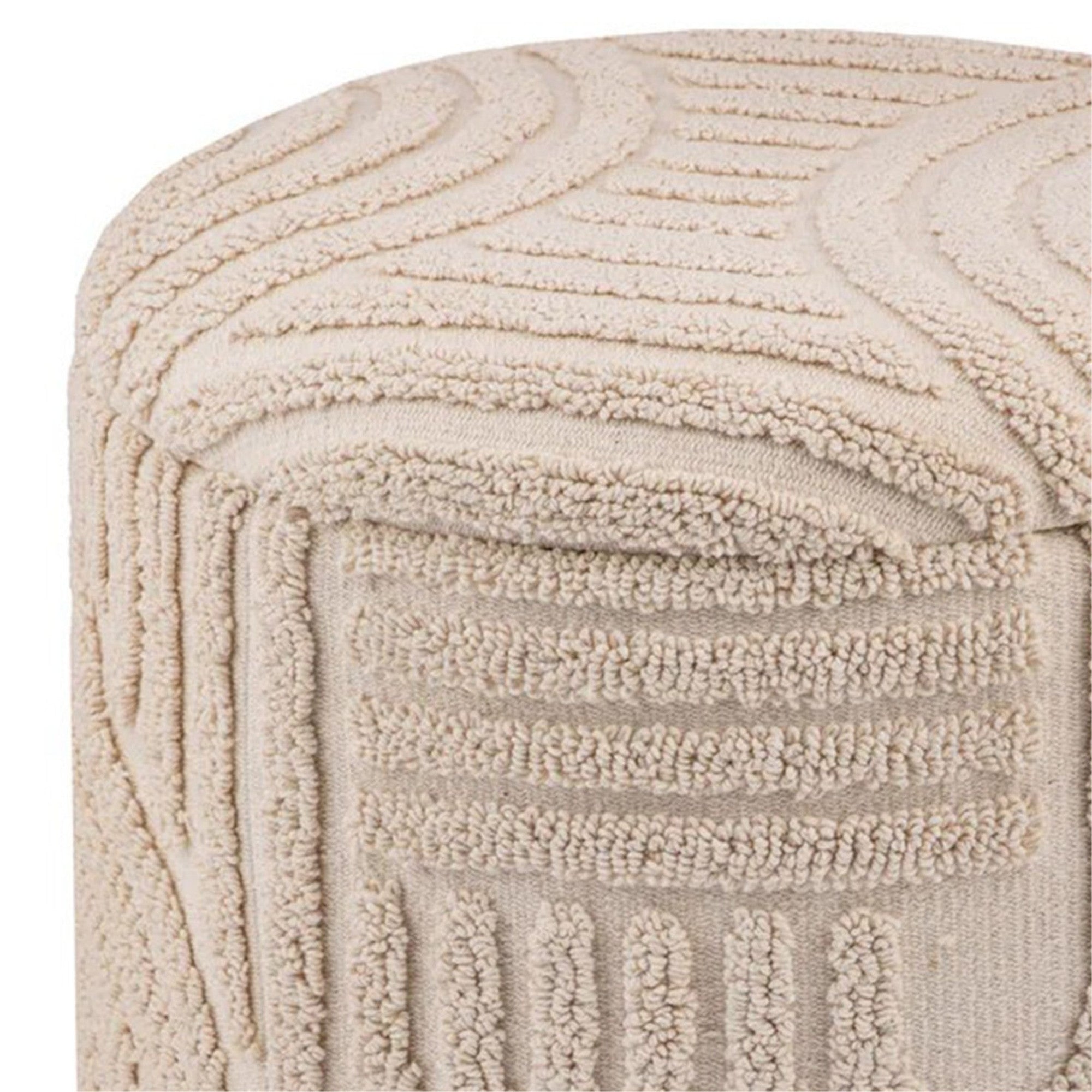 Lullu Round Storage Ottoman – Beige