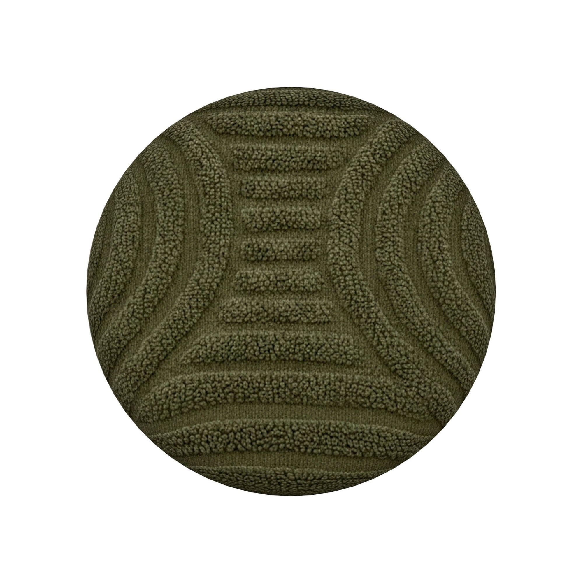 Lullu Round Storage Ottoman – Oliver Green