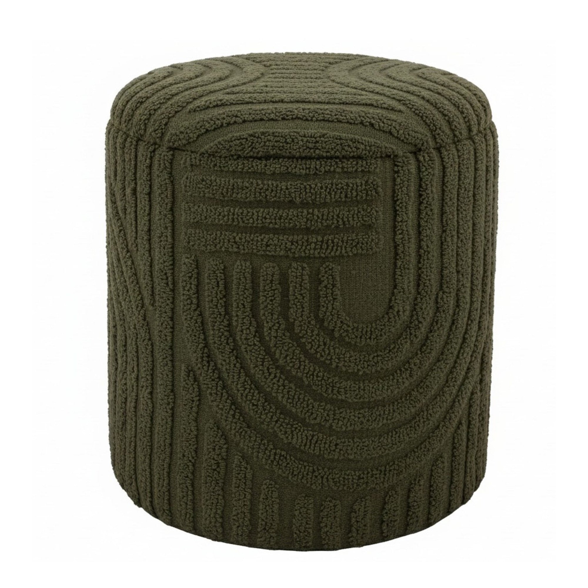 Lullu Round Storage Ottoman – Oliver Green