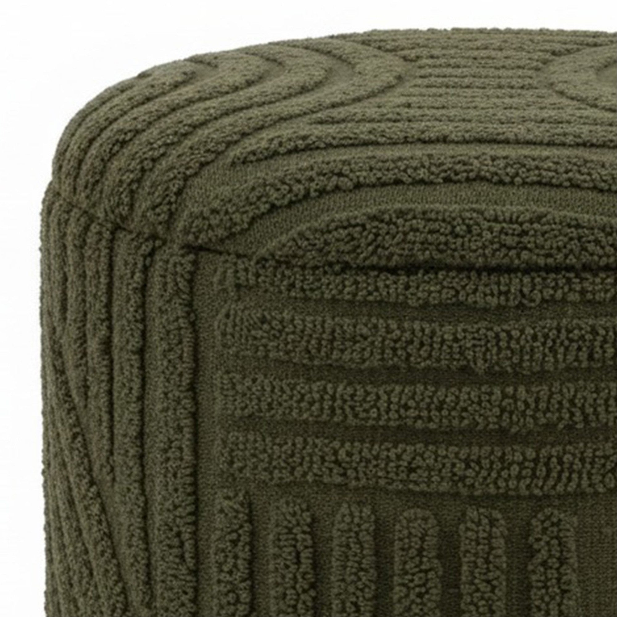Lullu Round Storage Ottoman – Oliver Green