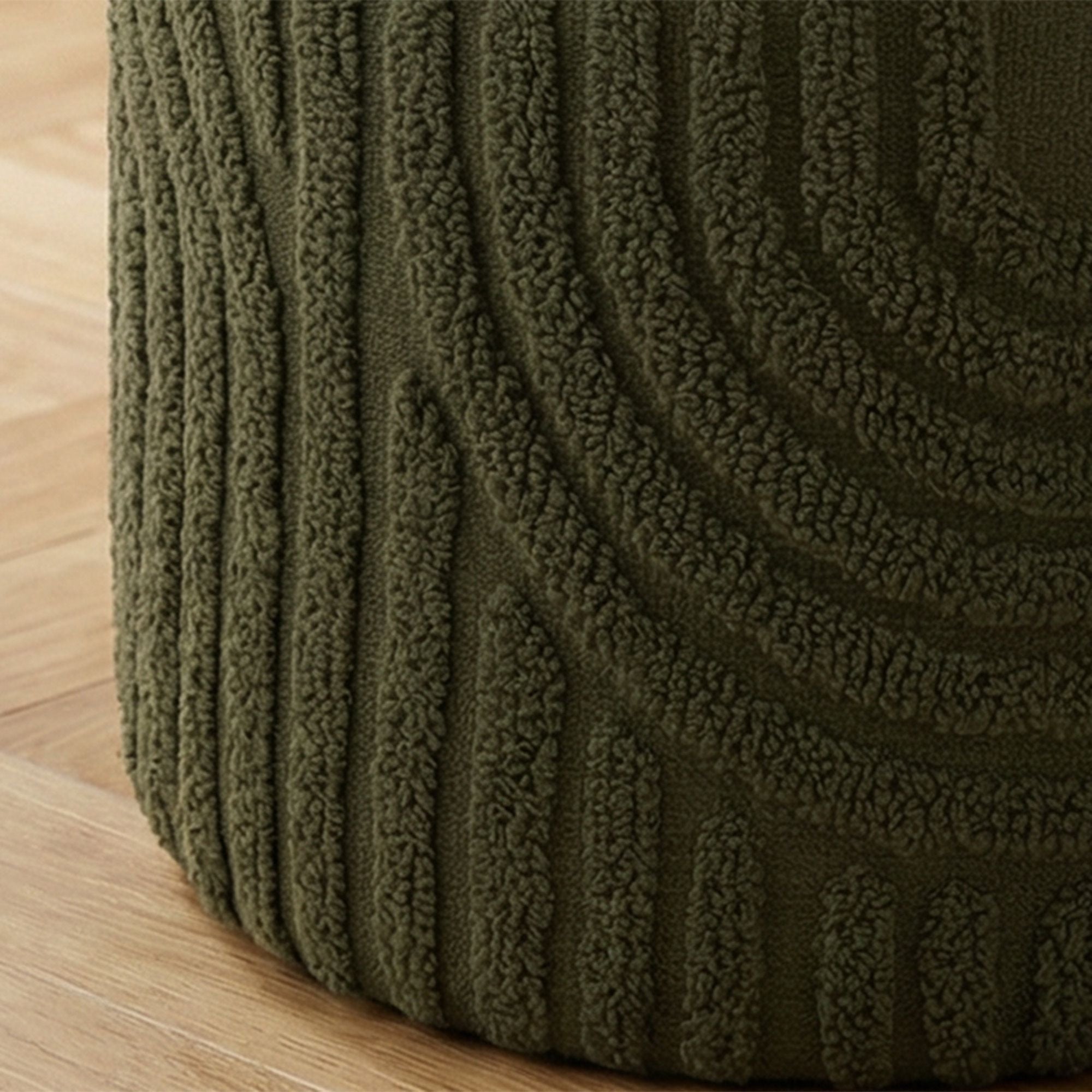 Lullu Round Storage Ottoman – Oliver Green