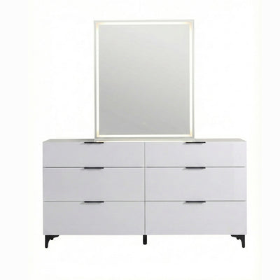Lumina Lacquer Dresser & Mirror in Light Grey | CastleUp Experience Centre