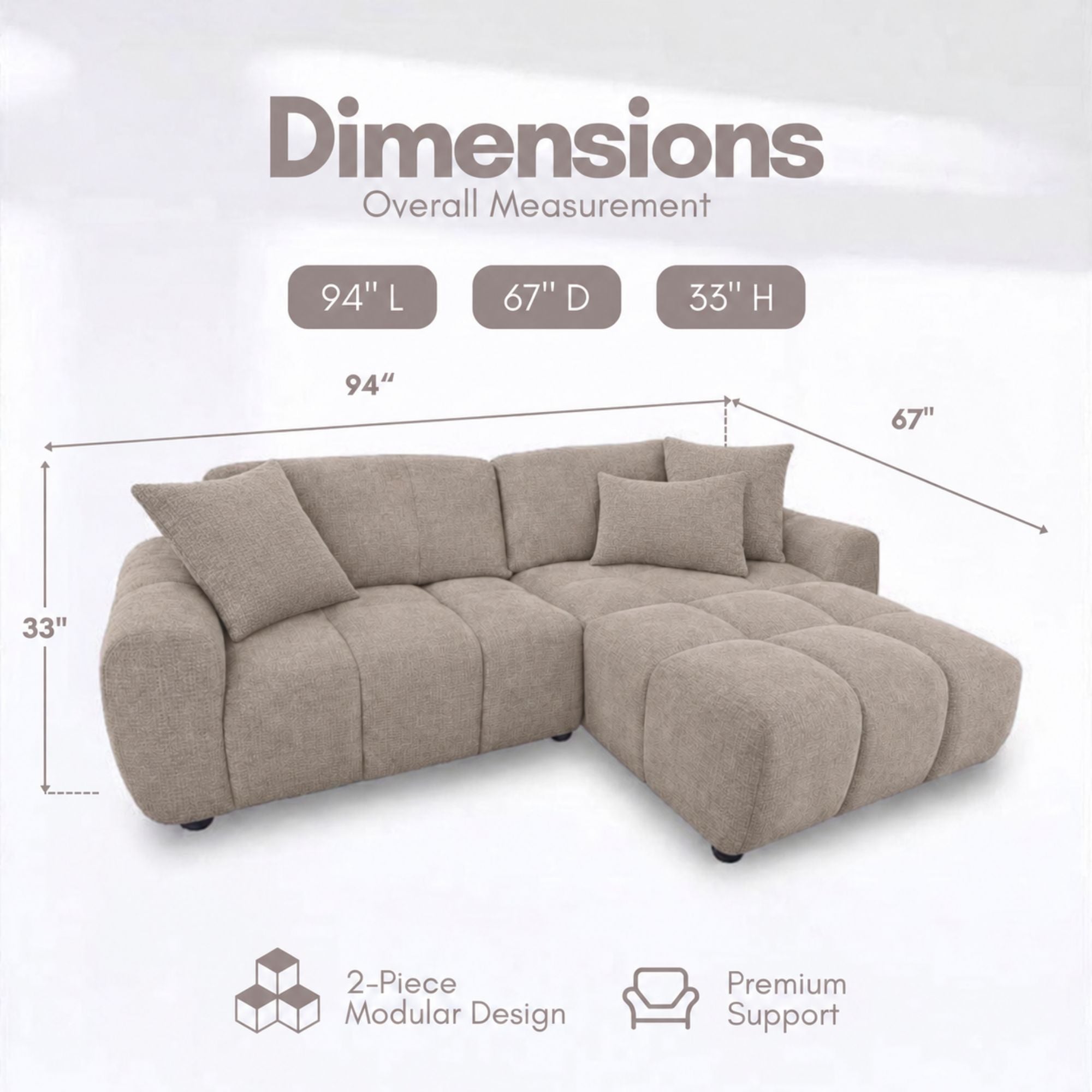 Canadian-made Lunenburg Modern Sectional