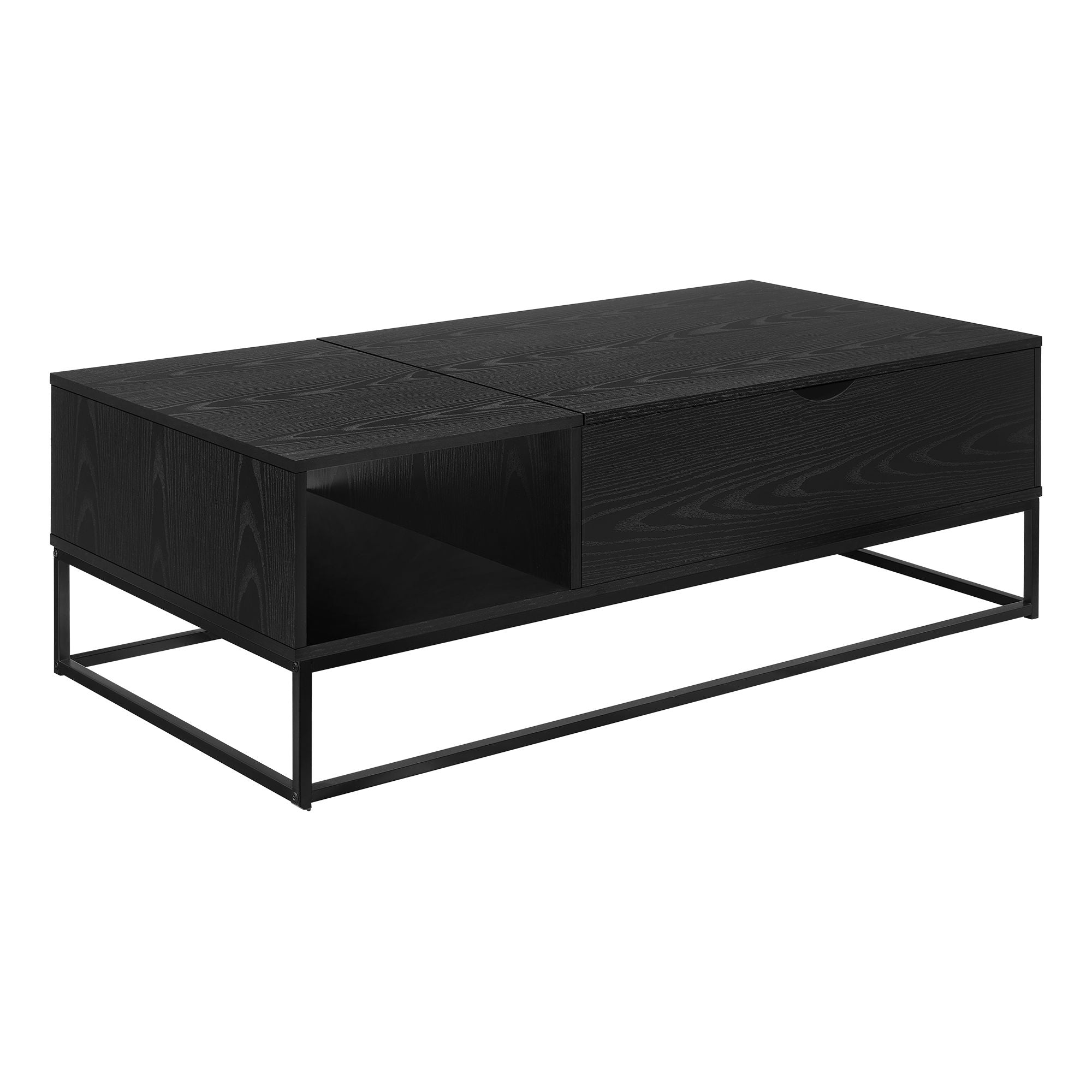 Luxeva coffee table by Monarch Specialties with sleek wooden surface and modern design, perfect for living room decor.
