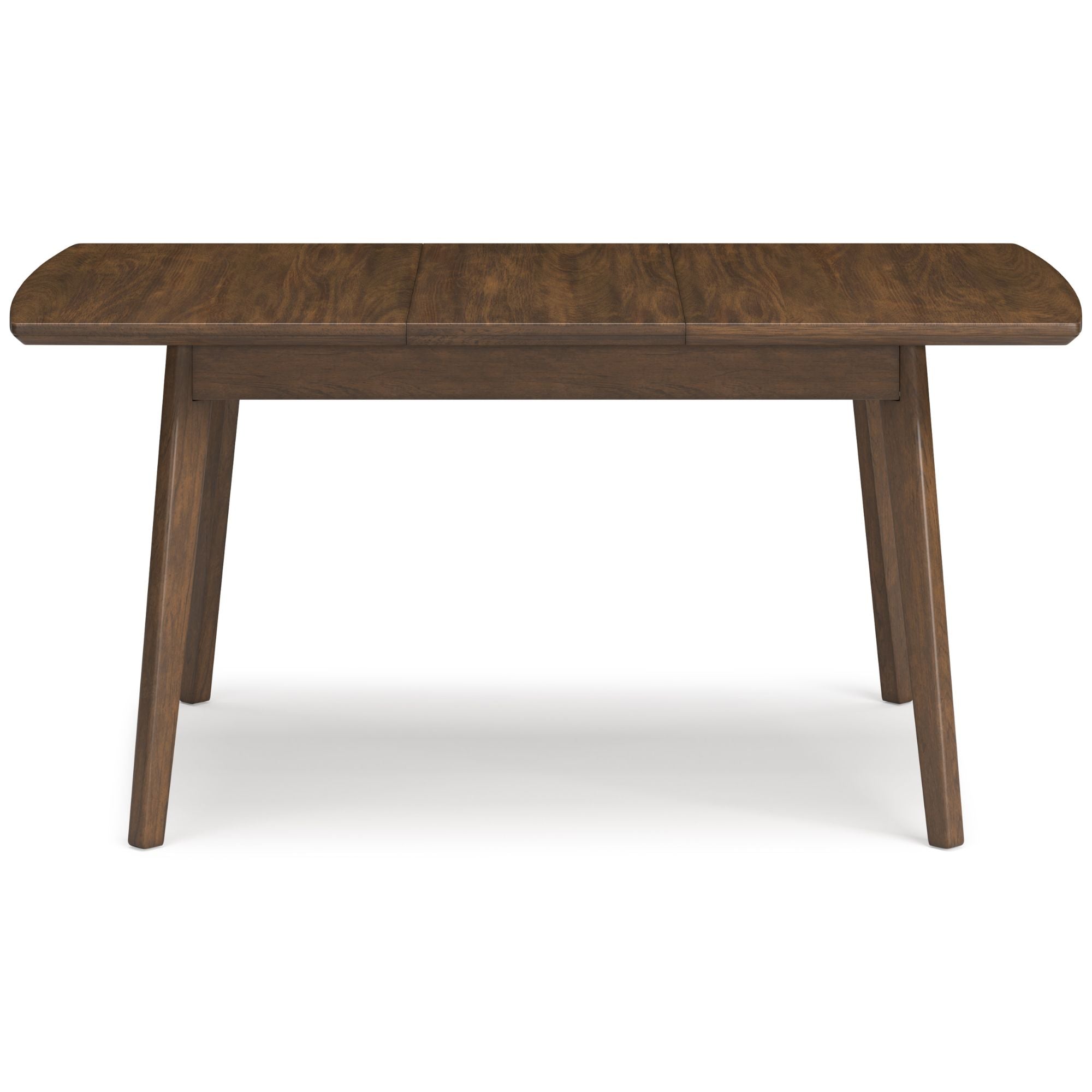 Lyncott Butterfly EXT Dining Table by Signature Ashley showing the extendable wooden table with a polished finish and modern design.