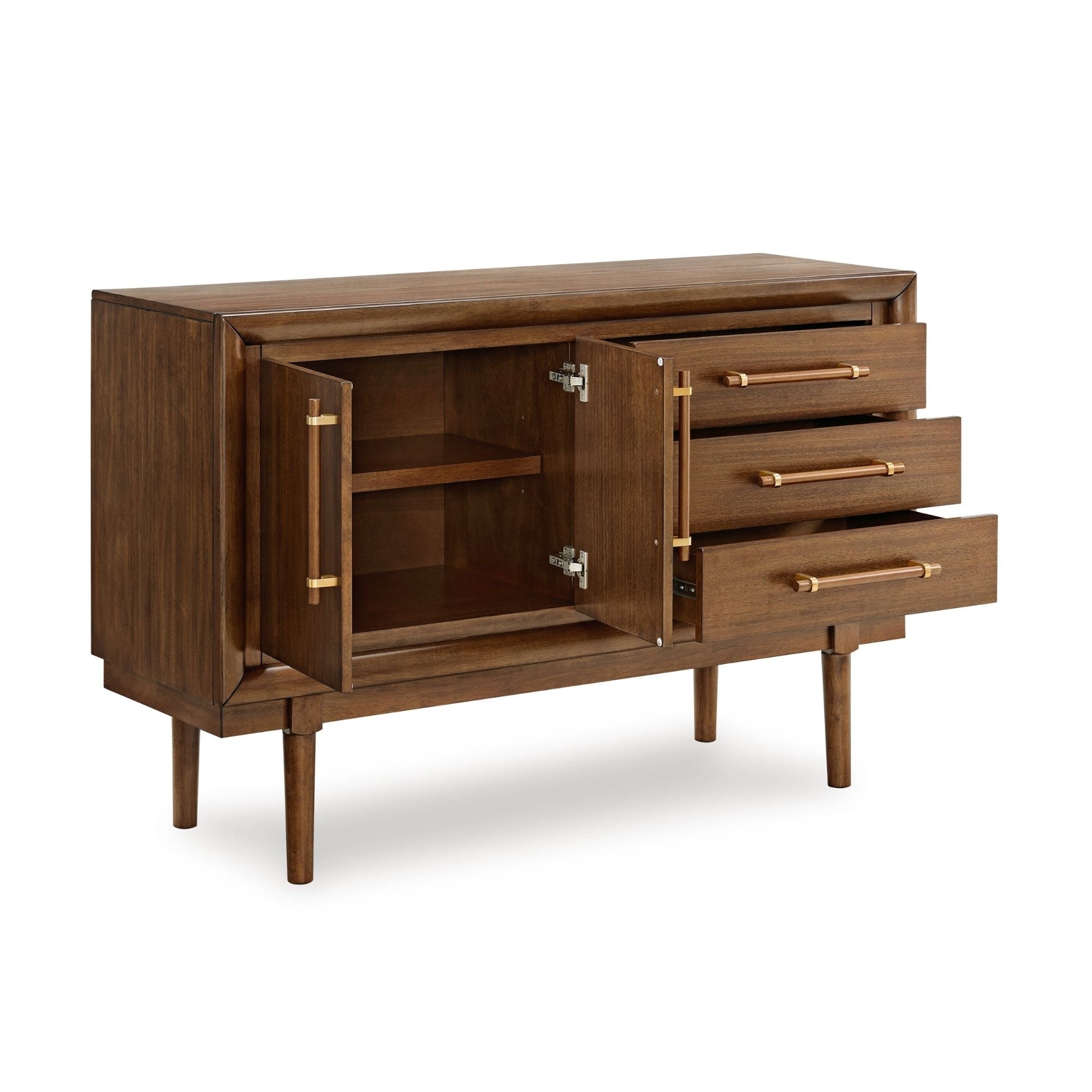 Lyncott dining room server by Signature Ashley featuring a wooden finish, multiple drawers, and a spacious tabletop for serving.