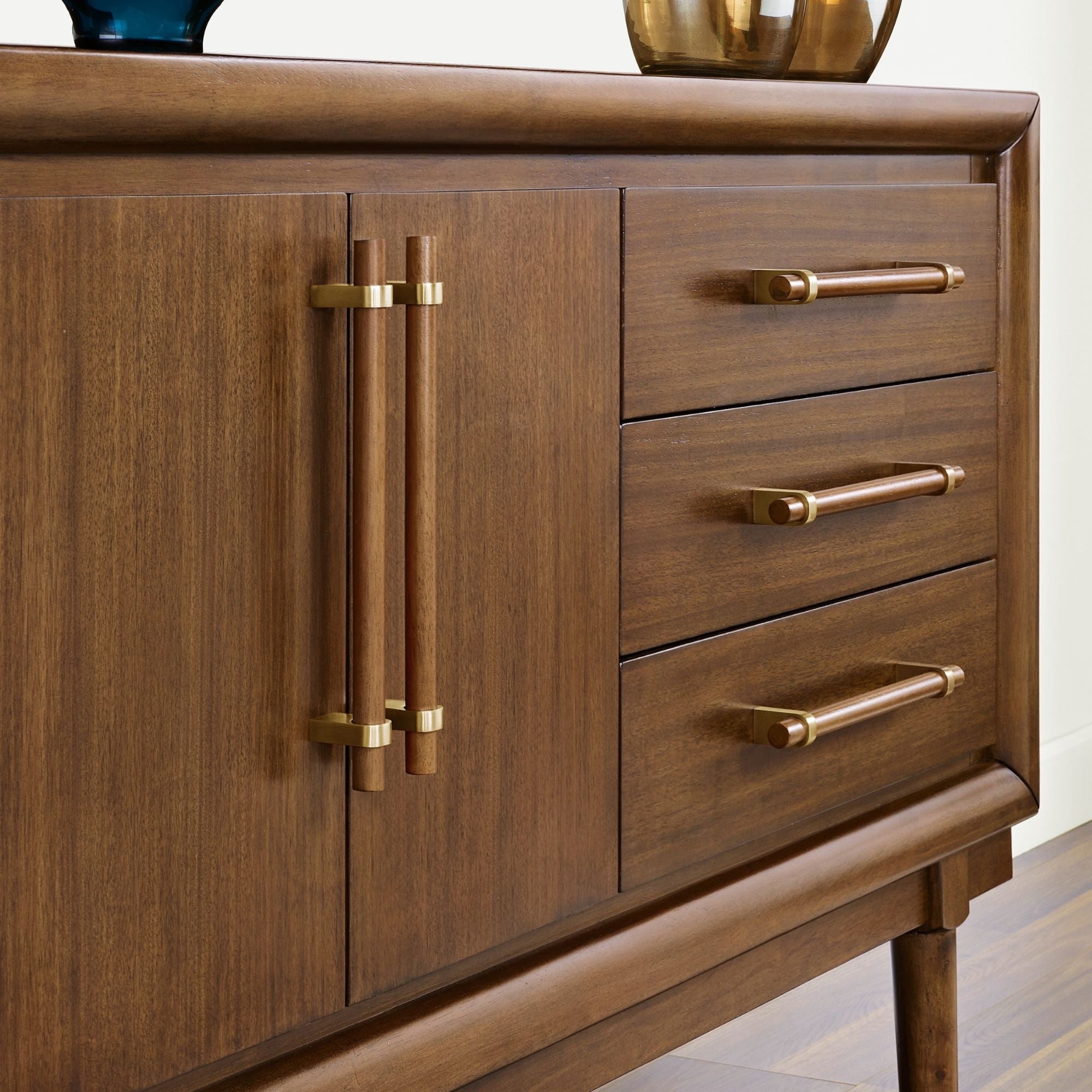 Lyncott dining room server by Signature Ashley showing a wooden buffet with drawers and cabinet doors for dining room storage