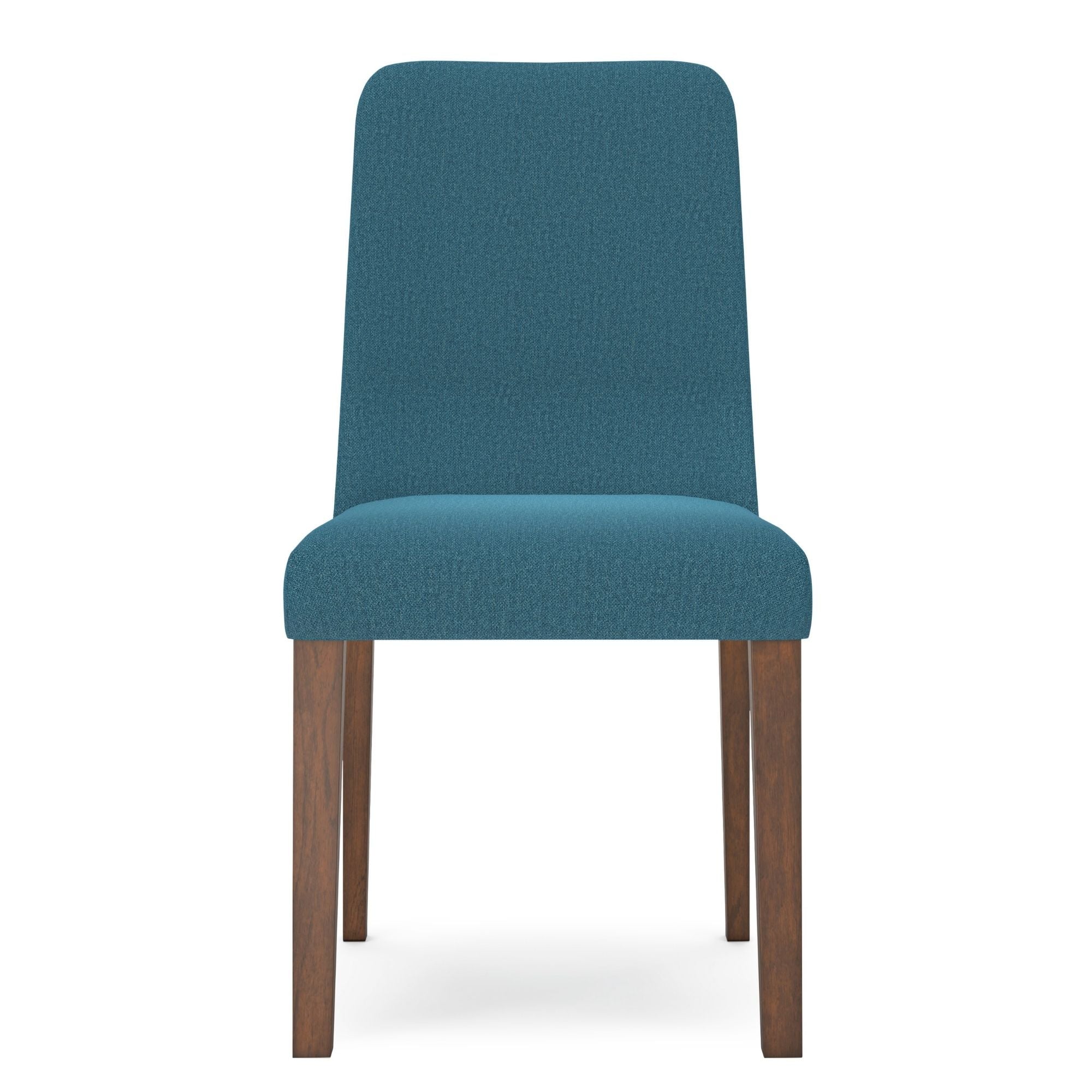 Set of two blue Lyncott Dining UPH Side Chairs by Signature Ashley, featuring upholstered seats and wooden legs.