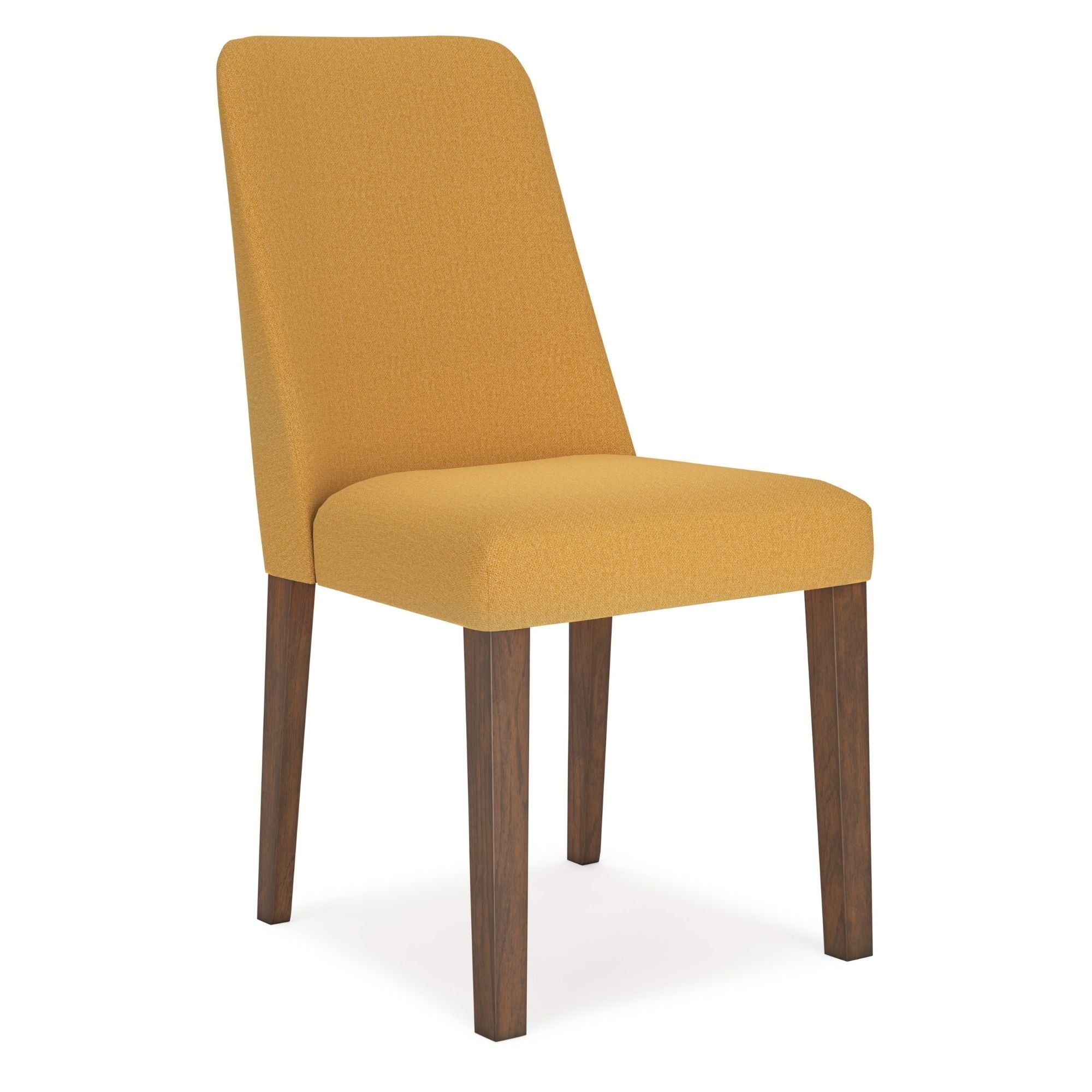 Signature Ashley Lyncott dining room set with mustard upholstered side chairs, showcasing a stylish and modern dining furniture arrangement.
