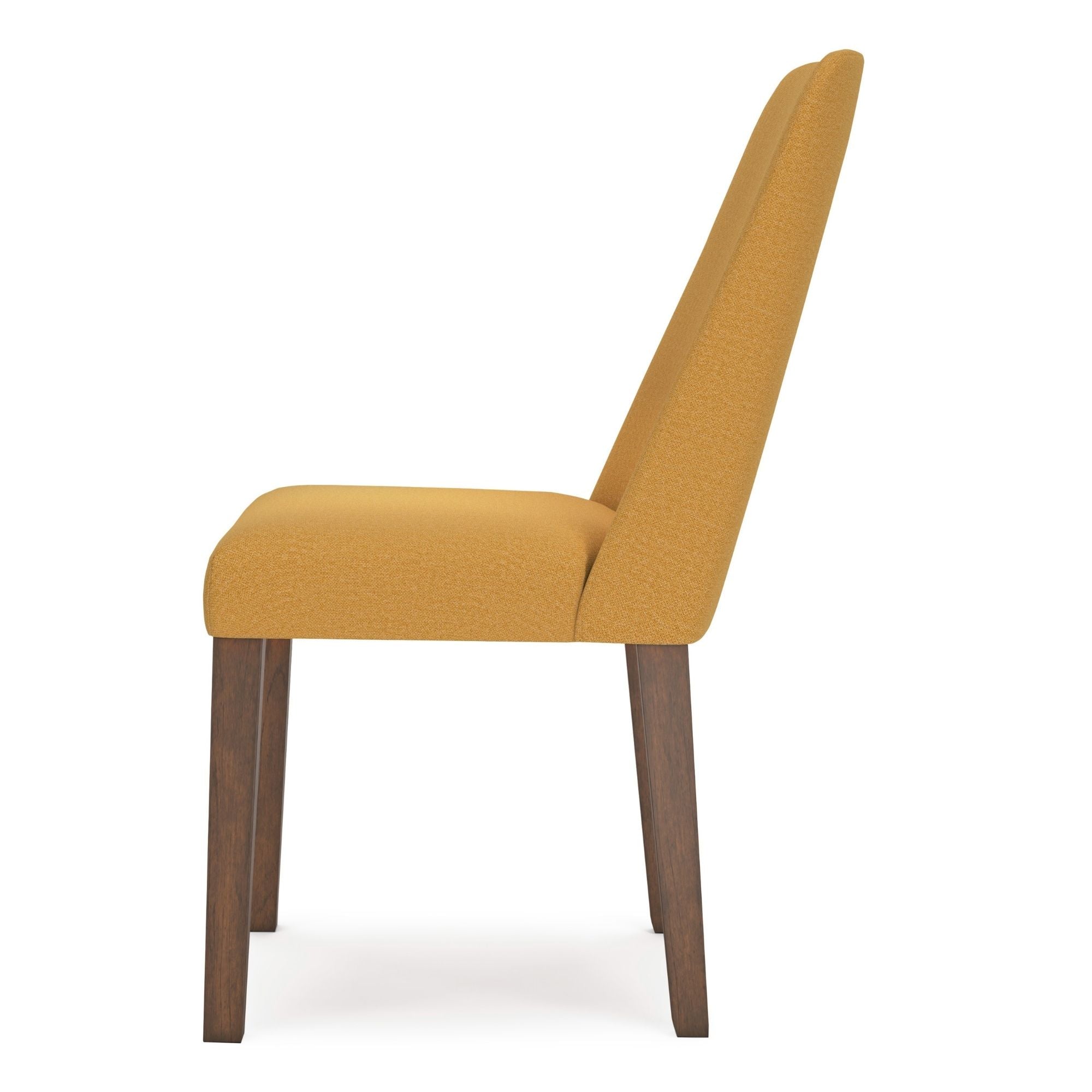 Lyncott Collection dining room set with mustard upholstered side chairs and wooden table, by Signature Ashley.