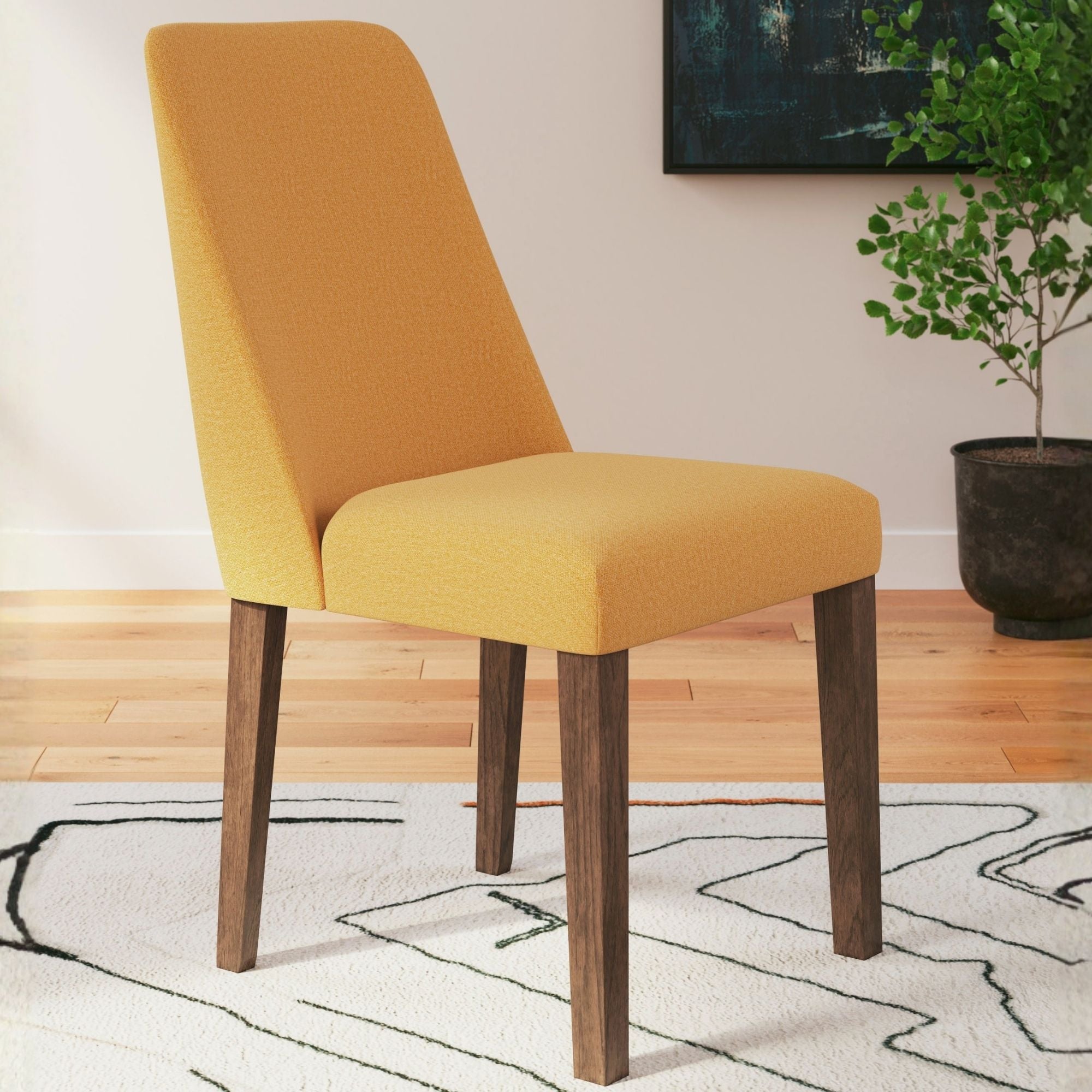 Lyncott collection mustard dining room set with upholstered side chairs, designed by Signature Ashley for stylish dining spaces.