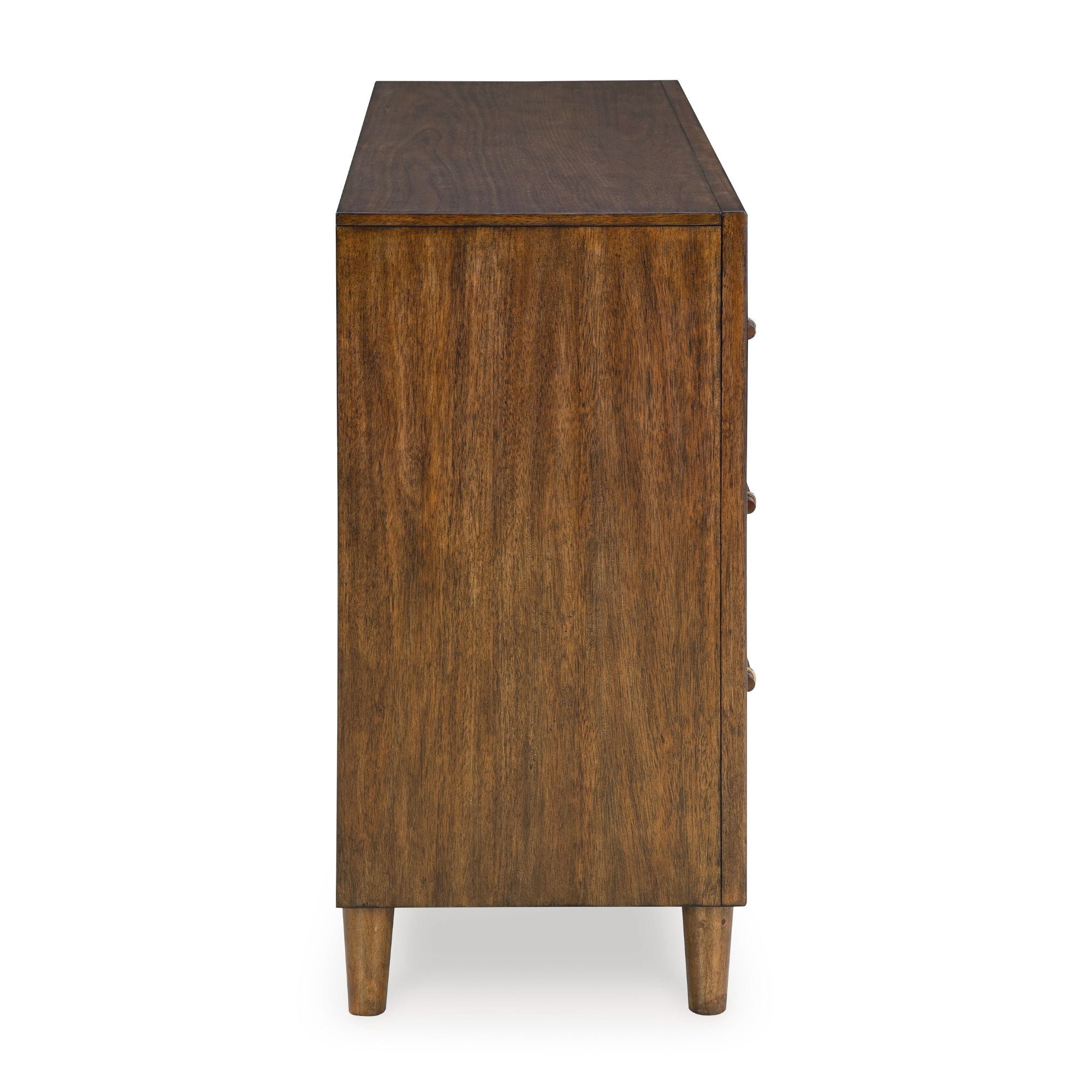 Signature Ashley Lyncott dresser with sleek wood finish and modern design, featuring multiple drawers and stylish hardware.
