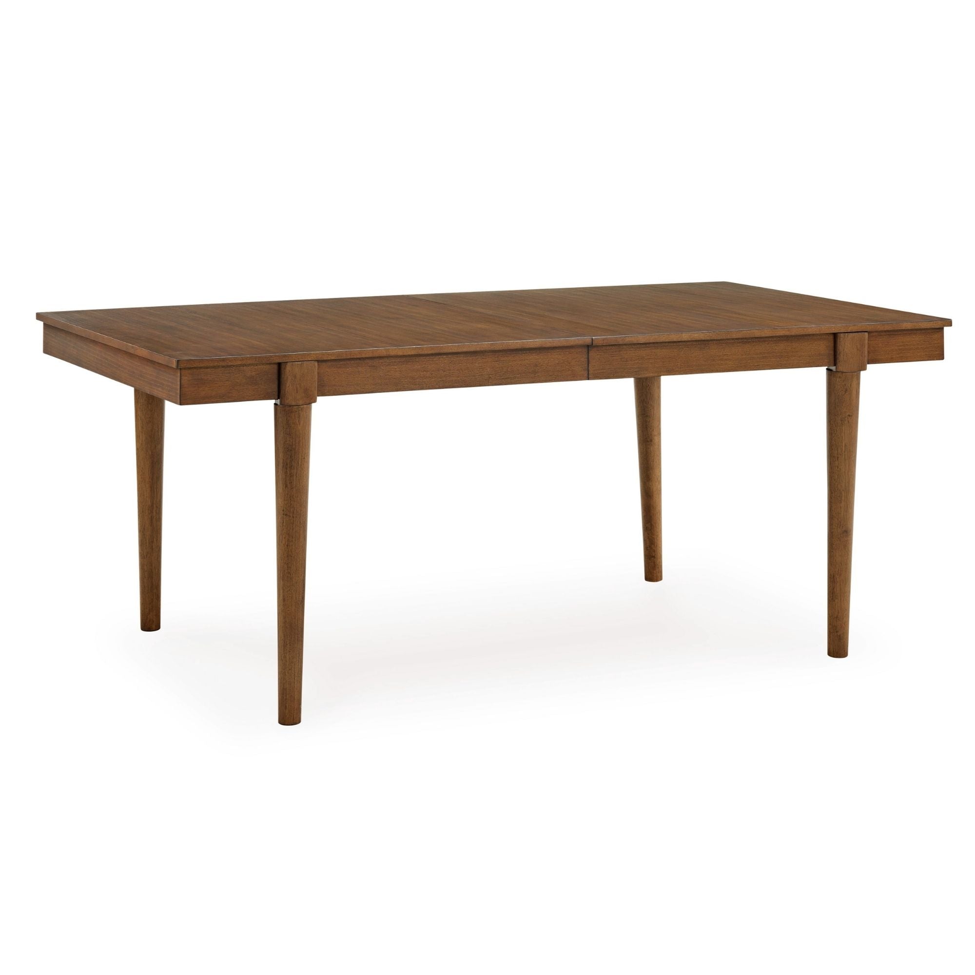 Signature Ashley Lyncott Extending Dining Room Table with wood finish and sturdy legs, ideal for family gatherings and dinner parties.
