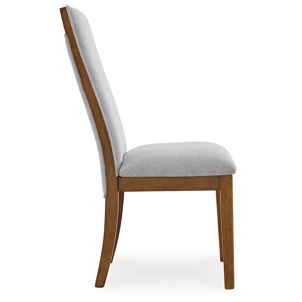 Lyncott grey and brown dining room set by Ashley with a table and six chairs, modern design for dining area.