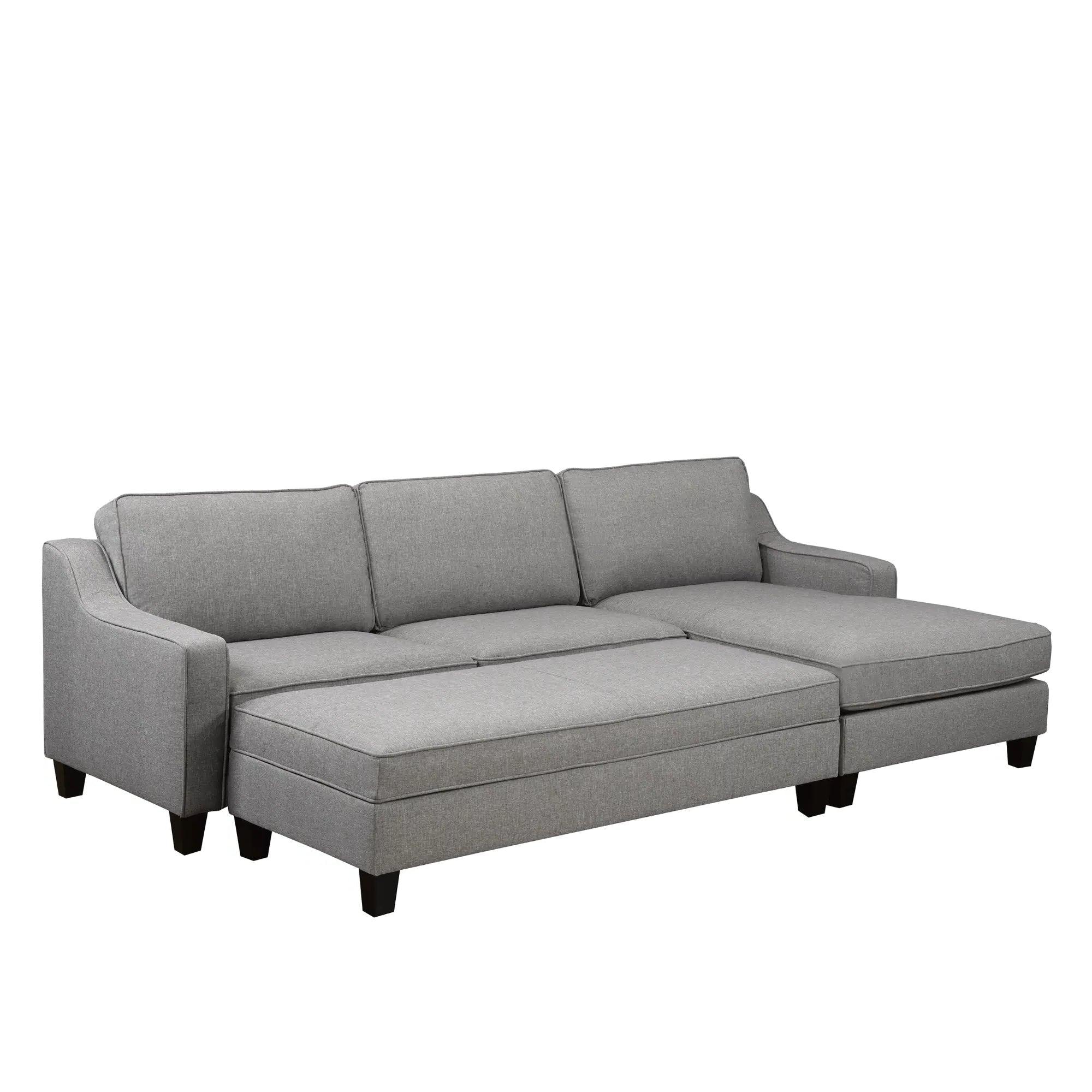 RHF Sectional & Ottoman in Grey 17600.