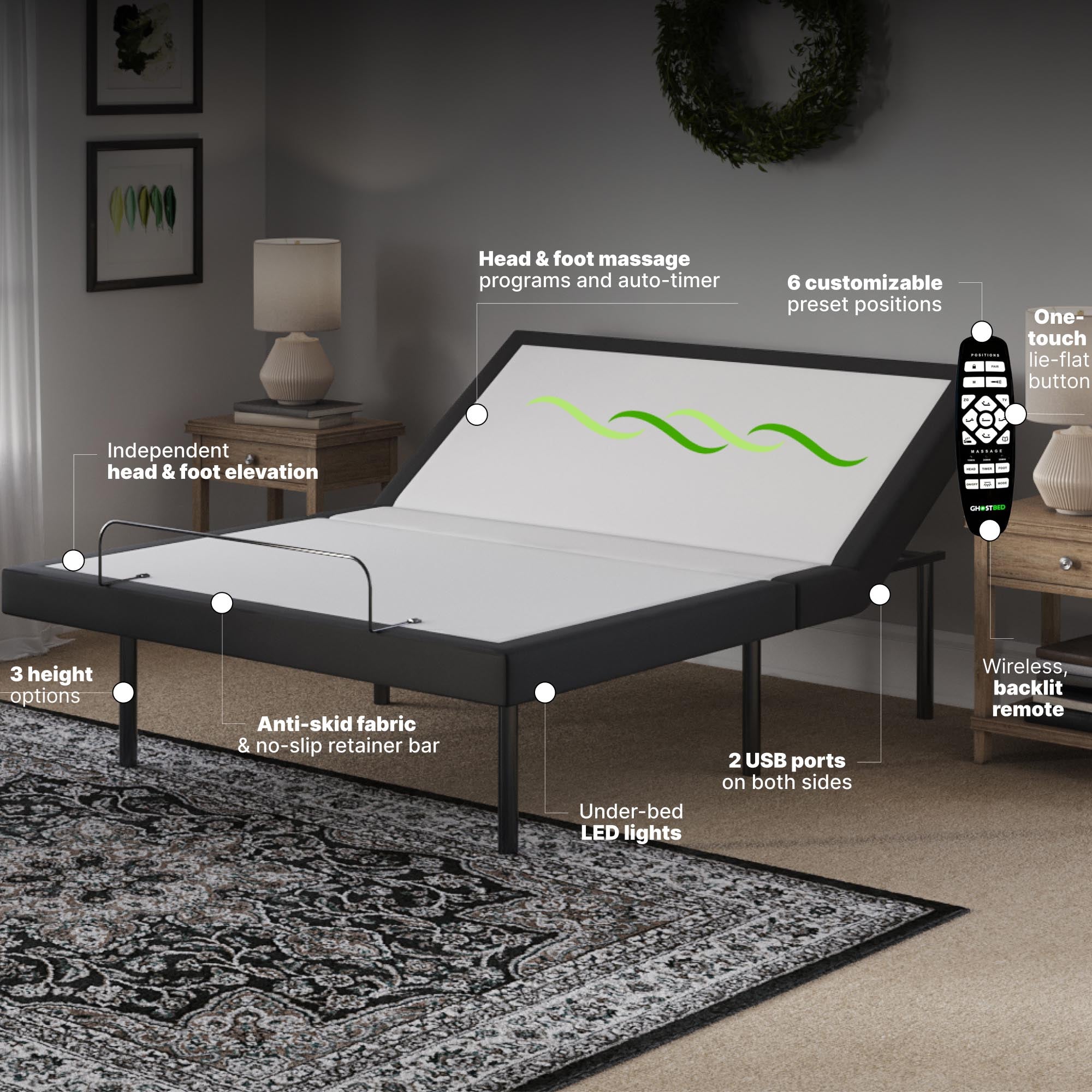 GhostBed Adjustable Bed | CastleUp Experience Centre