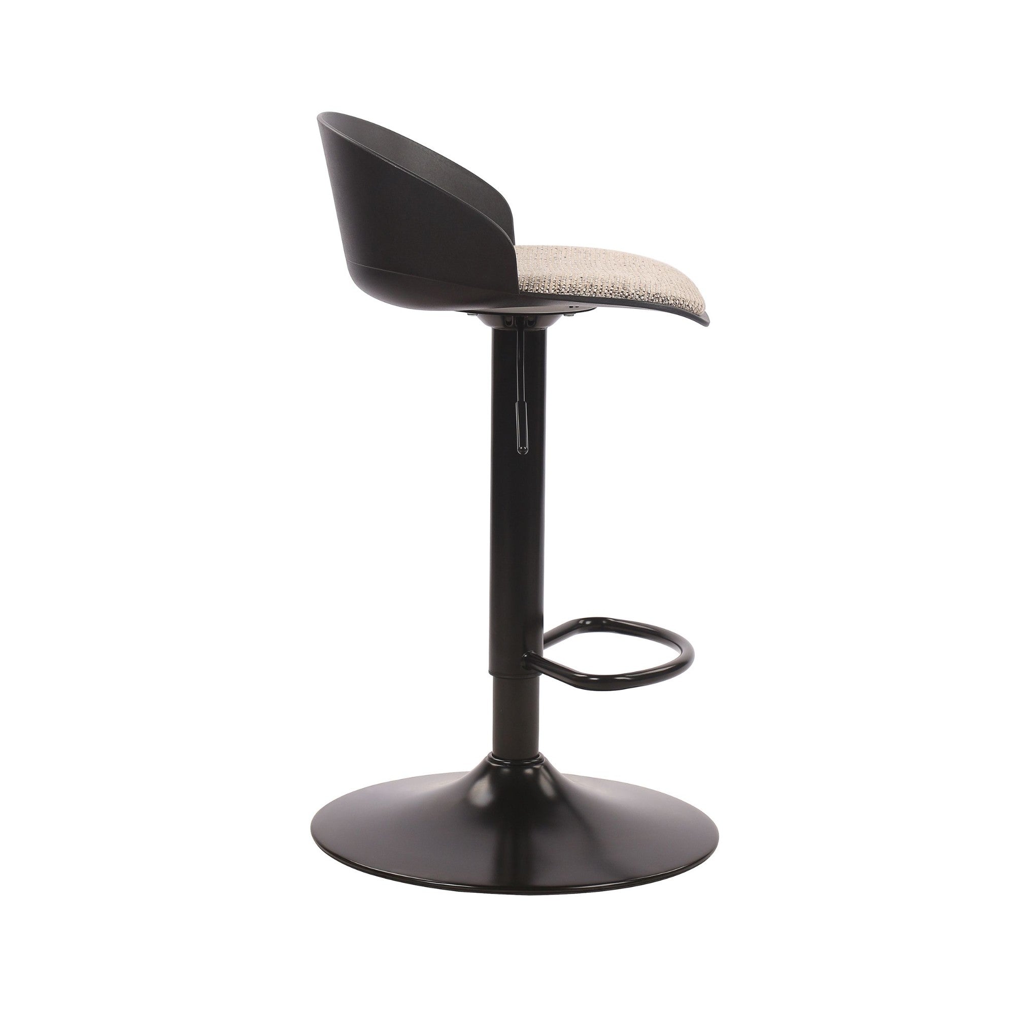 Mabel Adjustable Bar Stool – Black/Beige (Set of 2)