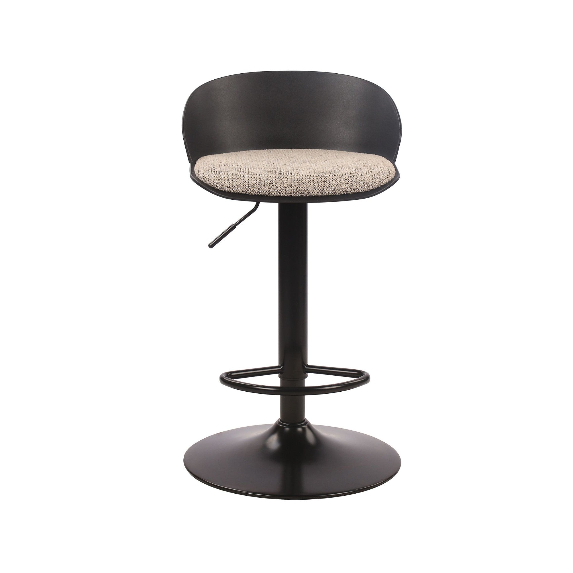 Mabel Adjustable Bar Stool – Black/Beige (Set of 2)