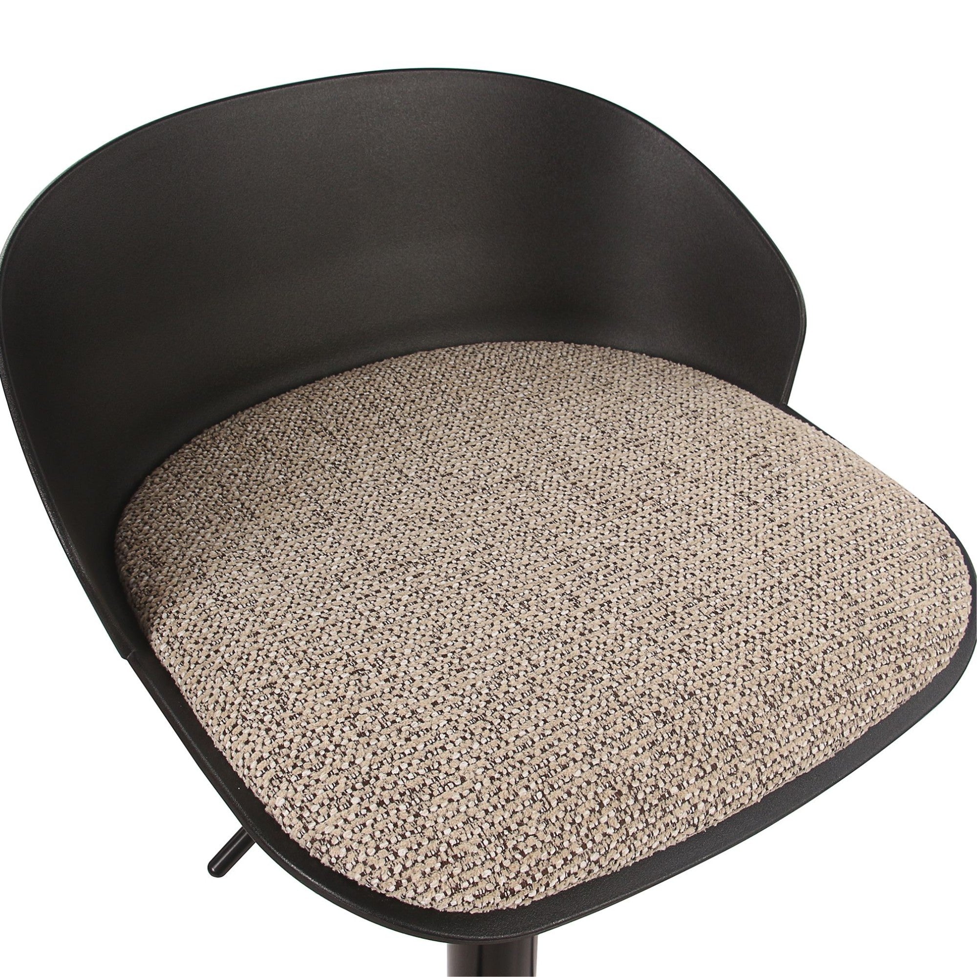 Mabel Adjustable Bar Stool – Black/Beige (Set of 2)