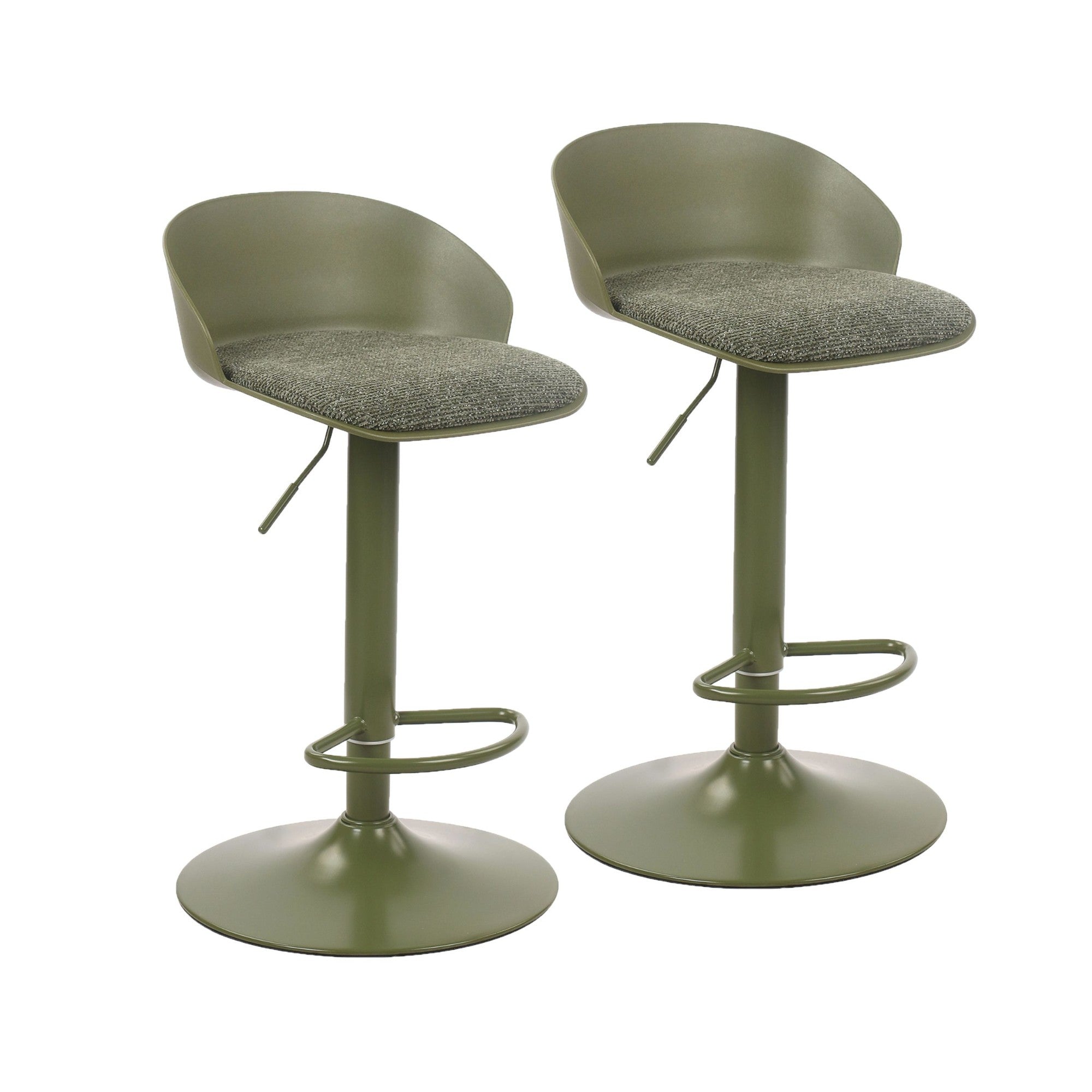 Mabel Adjustable Bar Stool – Green (Set of 2)