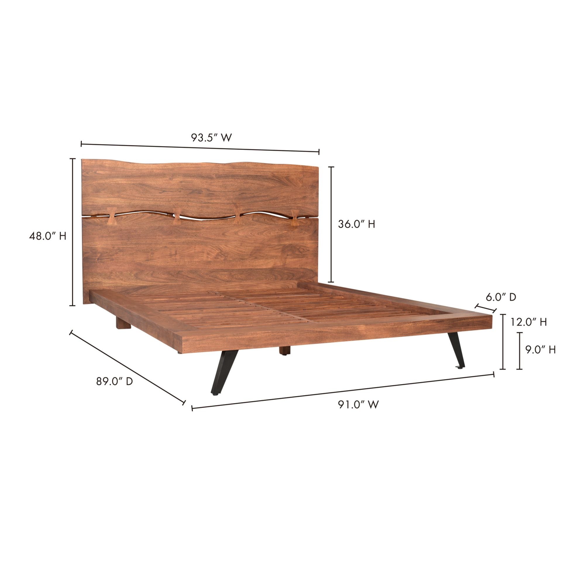 Moe's Home Madagascar Platform Bed Brown | CastleUp Experience Centre Online Furniture