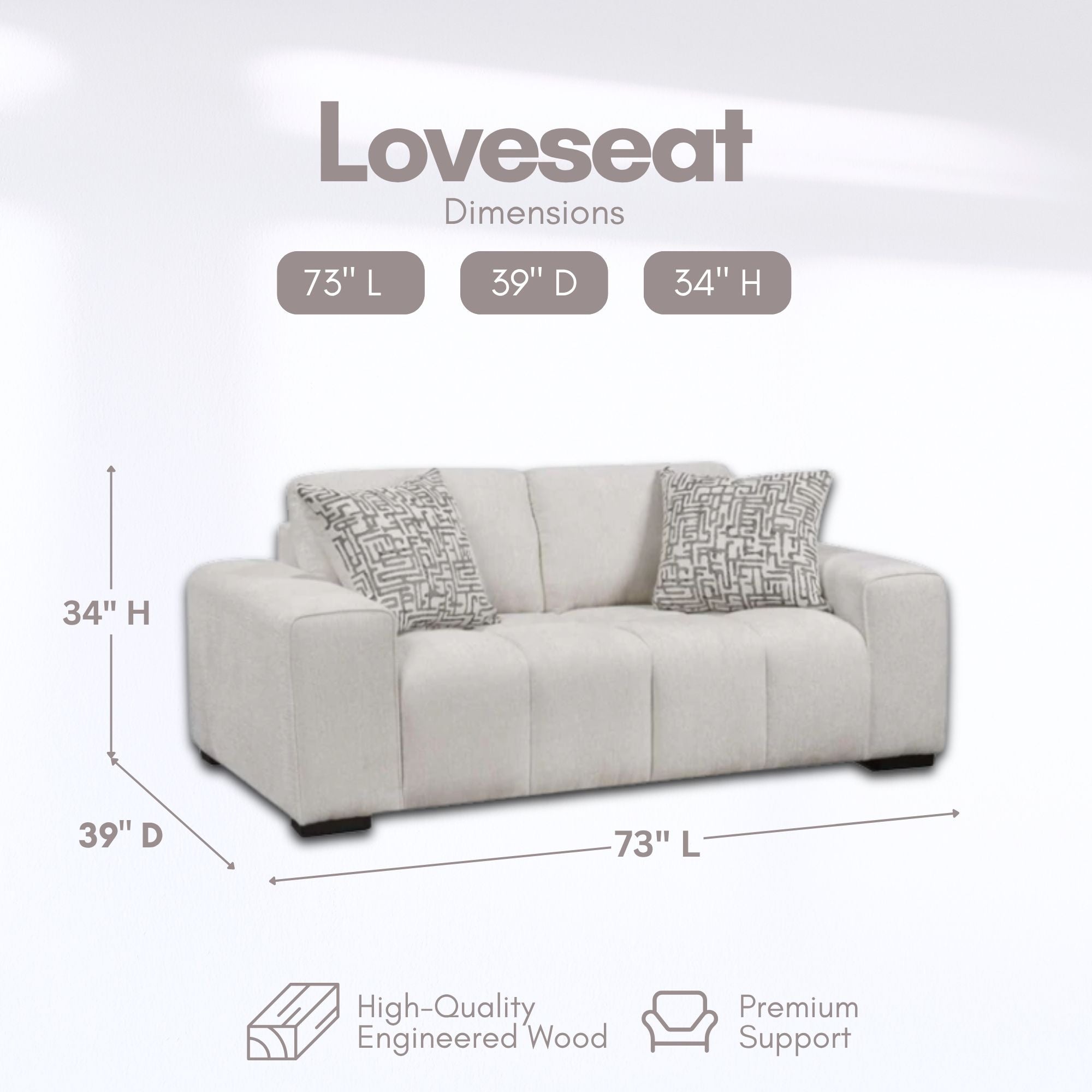Canadian-made Milton Modern Sofa Set