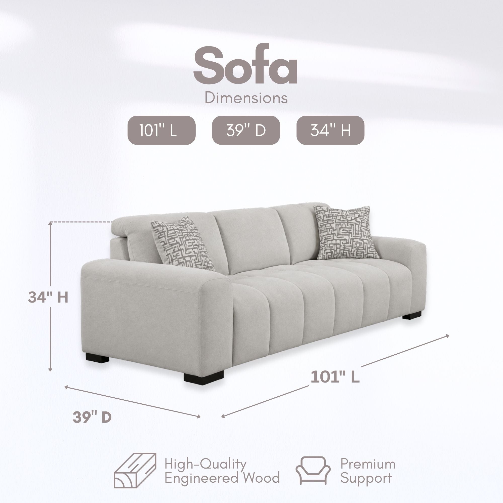 Canadian-made Milton Modern Sofa
