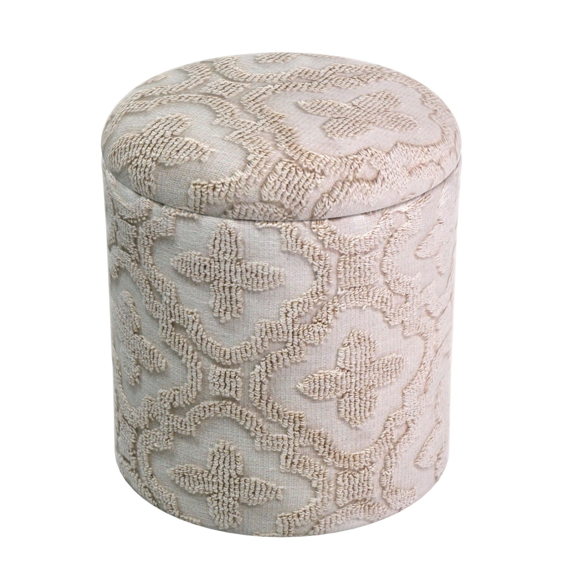 Magnolia Round Storage Ottoman – Ivory