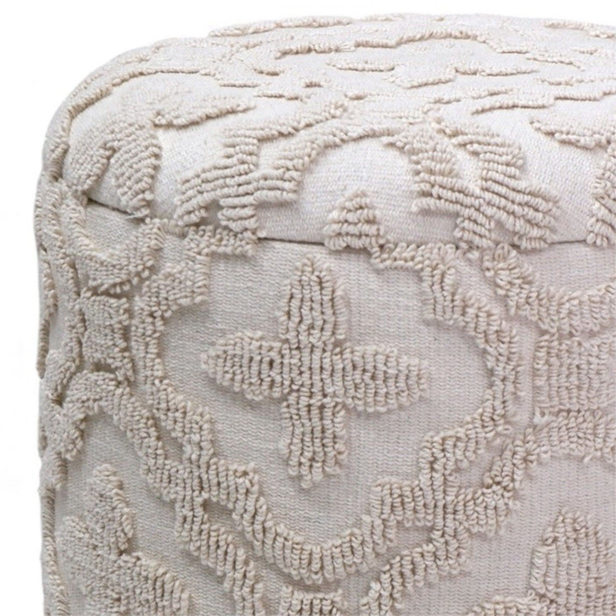 Magnolia Round Storage Ottoman – Ivory