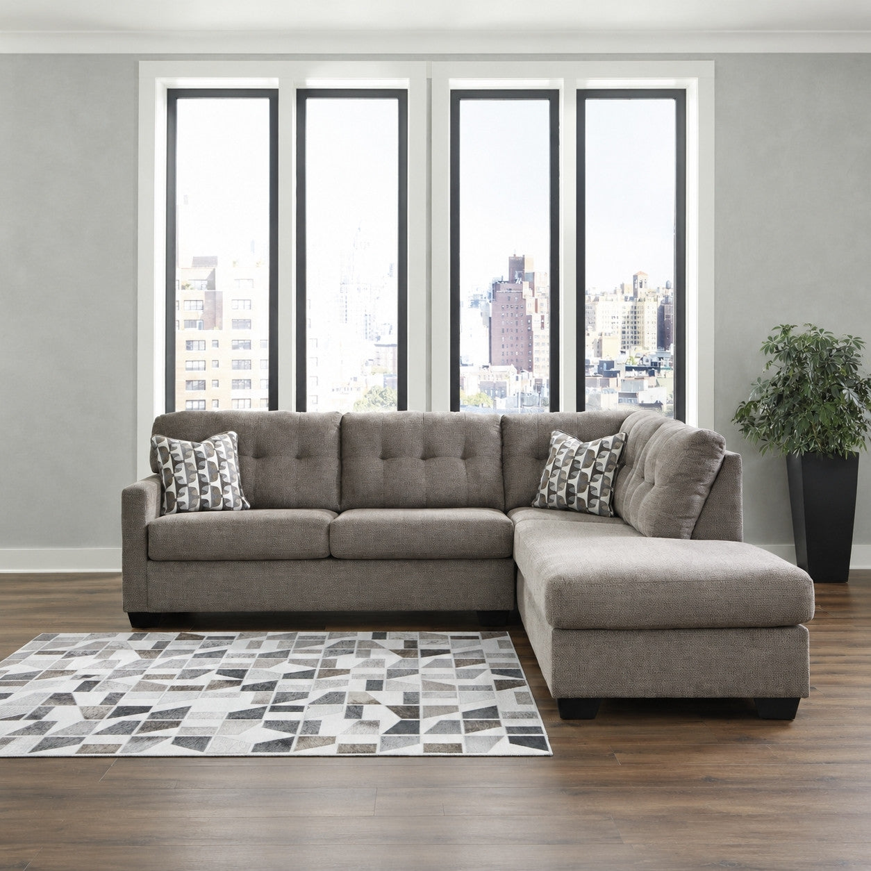 Mahoney 2-Piece Sectional Sleeper with Chaise Chocolate